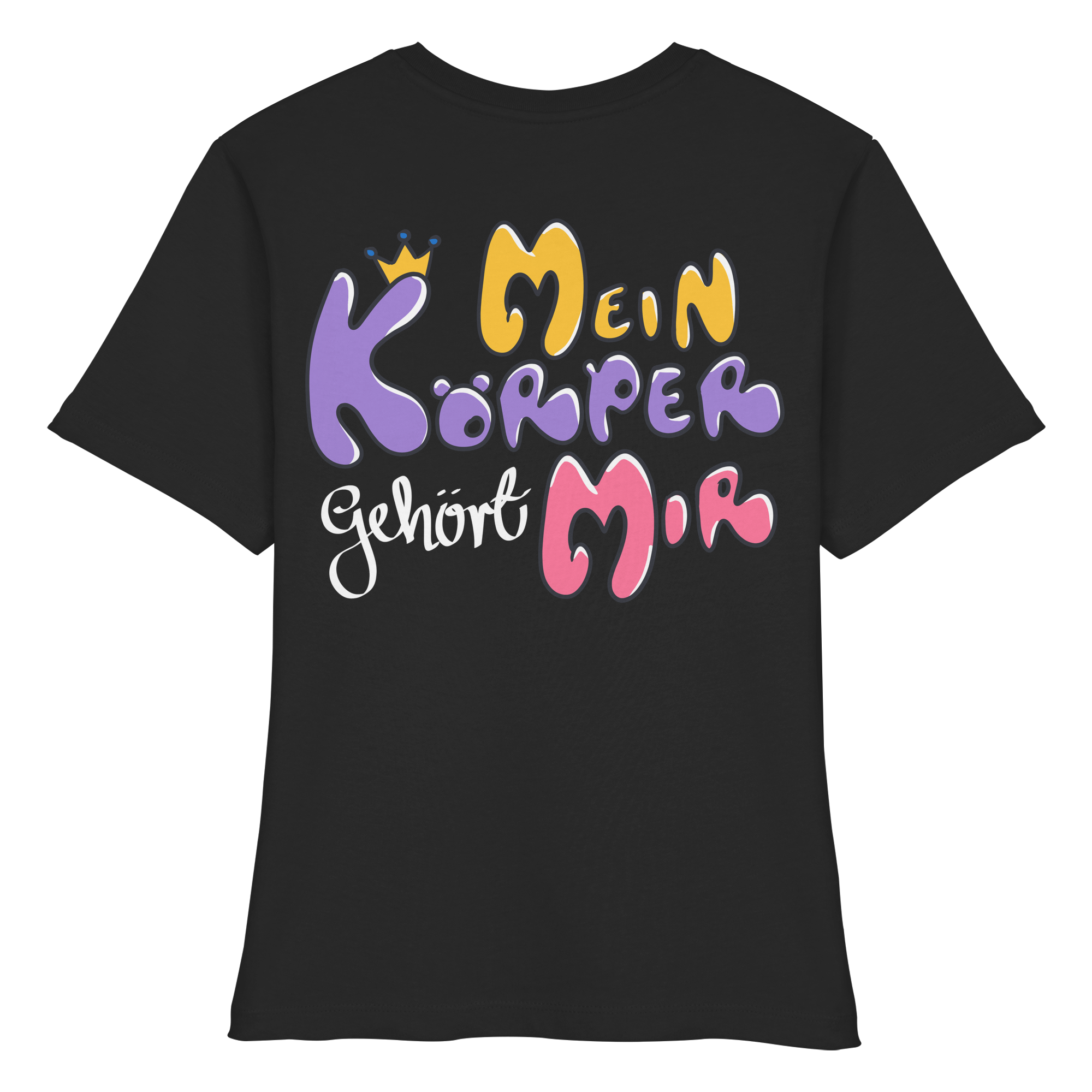 Mein Körper gehört mir "Bunte Edition" Backprint - Fitted Ladies Organic Shirt