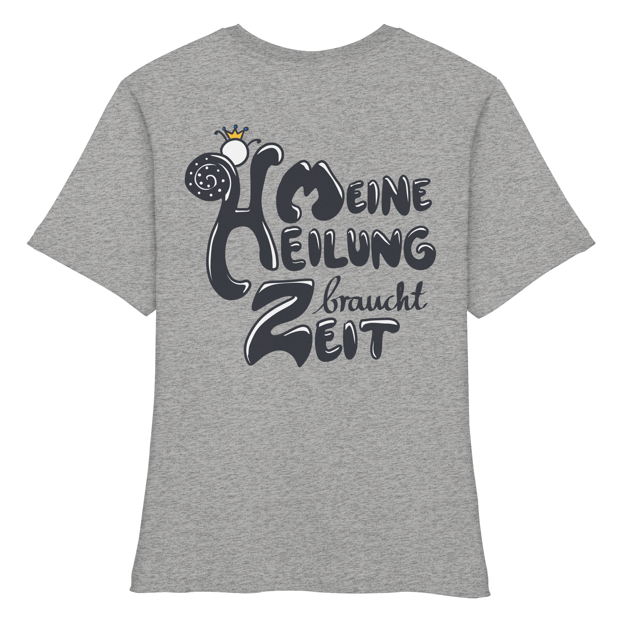 Meine Heilung braucht Zeit "Schwarze Edition" Backprint - Fitted Ladies Organic Shirt