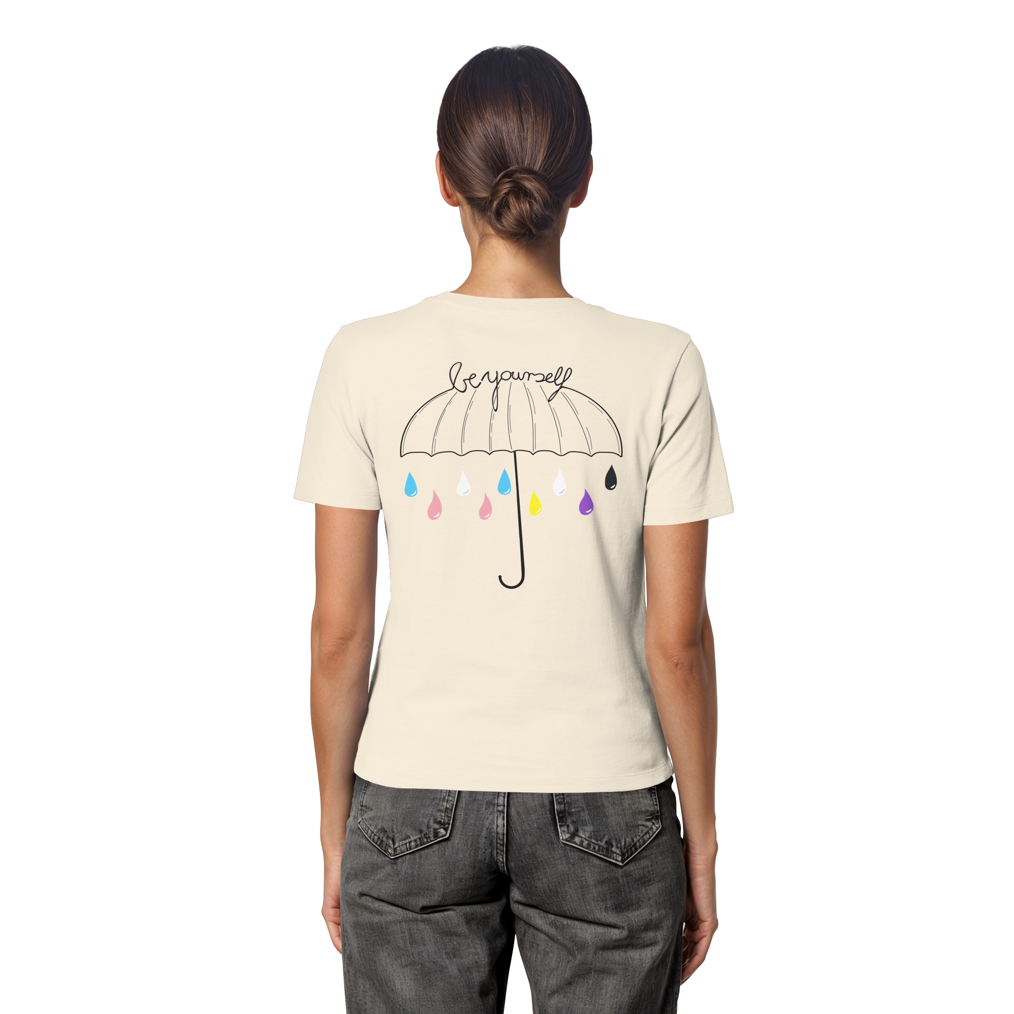 Trans Umbrella Backprint - Fitted Ladies Organic Shirt