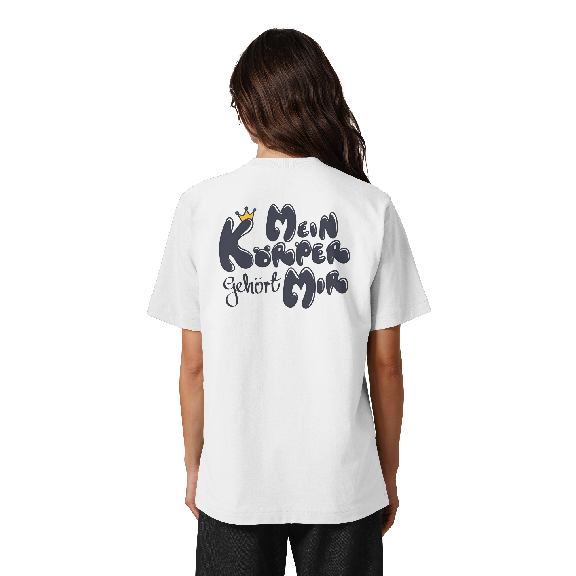 Mein Körper gehört mir "Schwarze Edition" Backprint - Heavy Oversized Organic Shirt