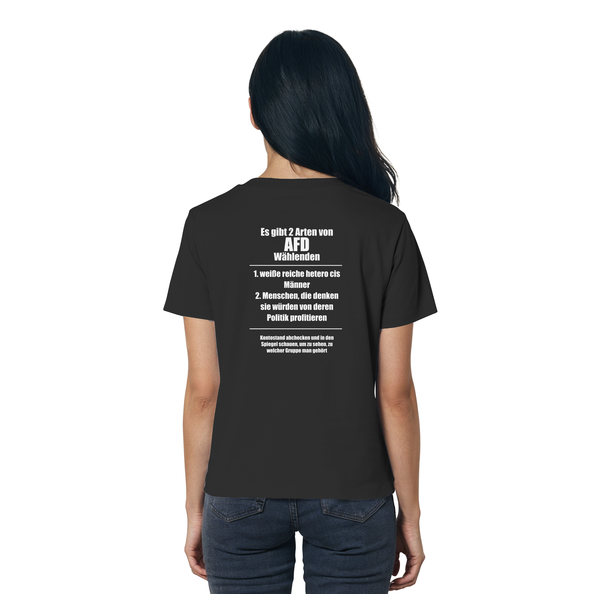 Es gibt 2 Arten von AfD Wählenden Backprint (dunkel) - Ladies Organic Shirt