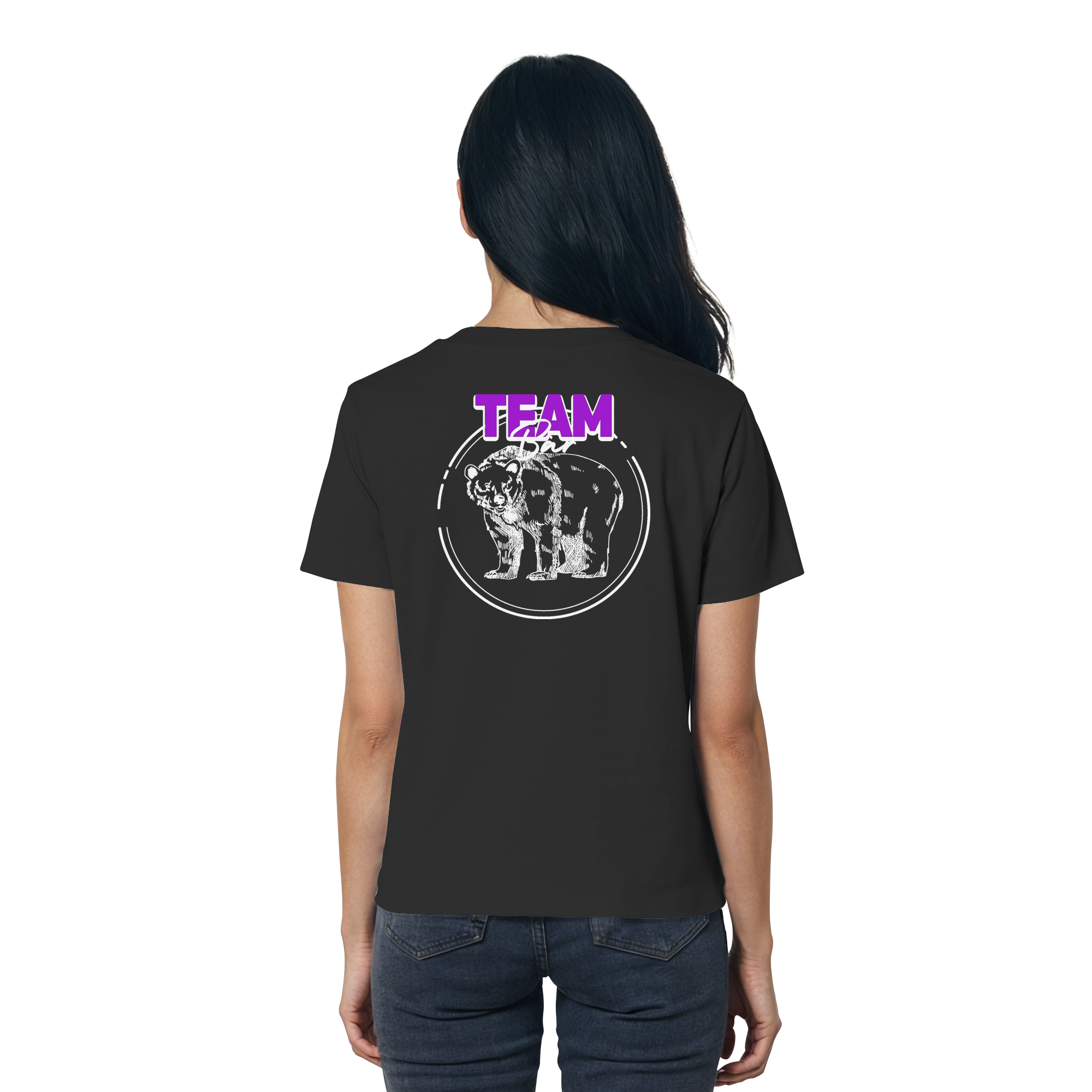 Team Bär Backprint (weiß) - Ladies Organic Shirt
