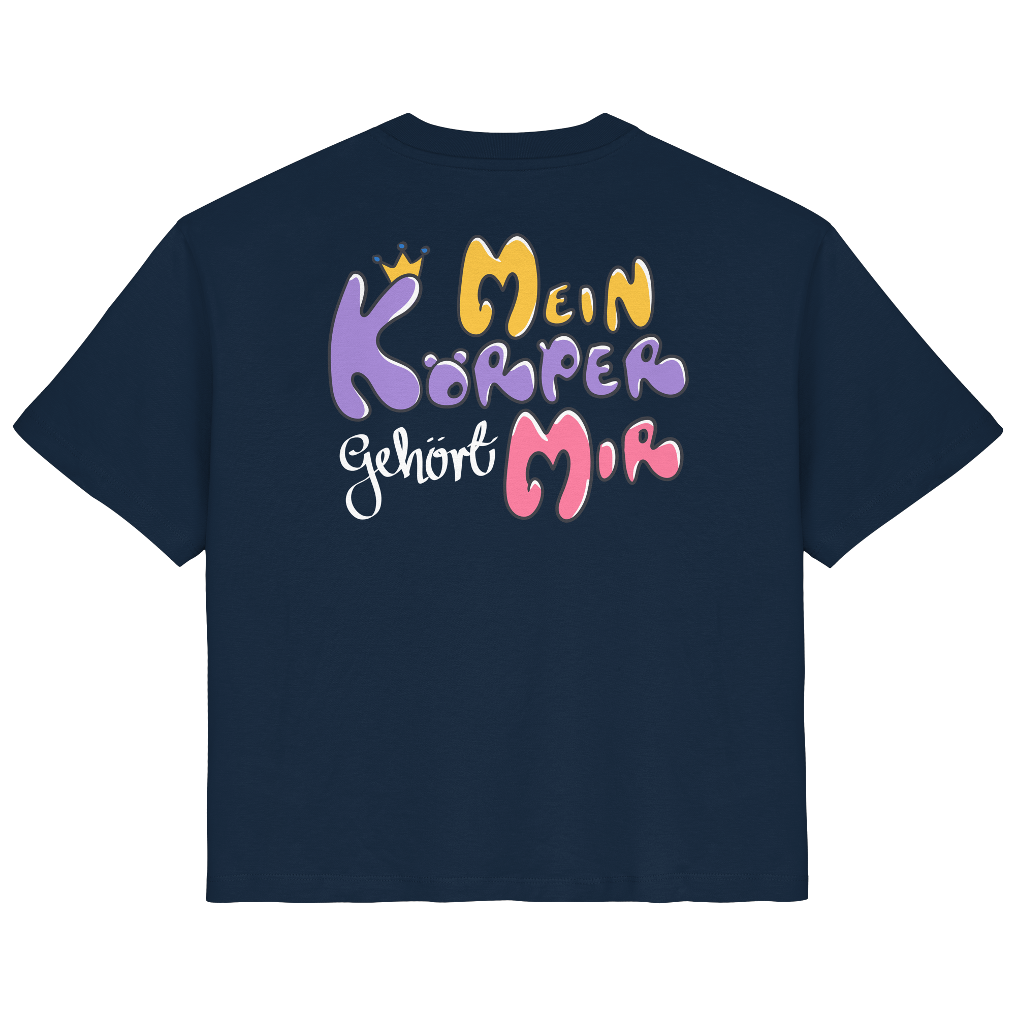 Survivor Queens Logo mit "Mein Körper gehört mir" Backprint (dunkel) - Ladies Organic Shirt