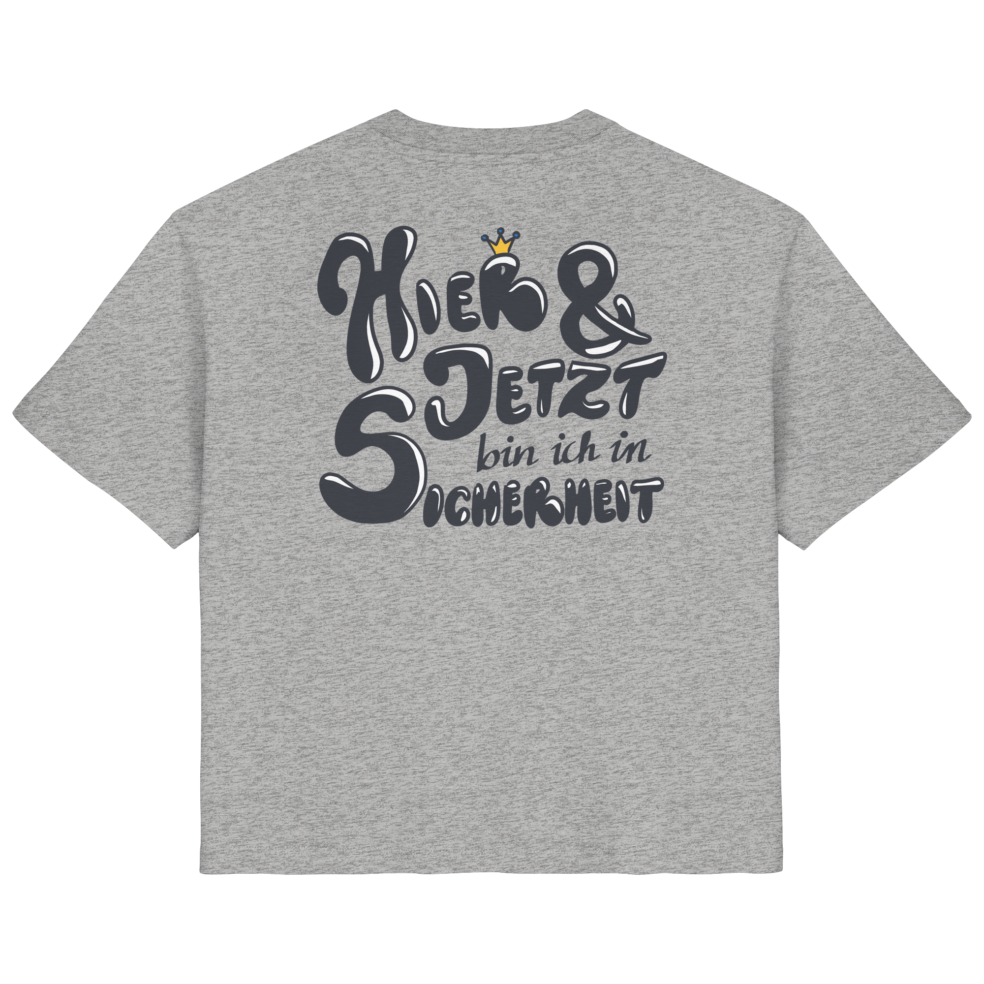 Hier und jetzt bin ich in Sicherheit "Schwarze Edition" Backprint - Ladies Organic Shirt