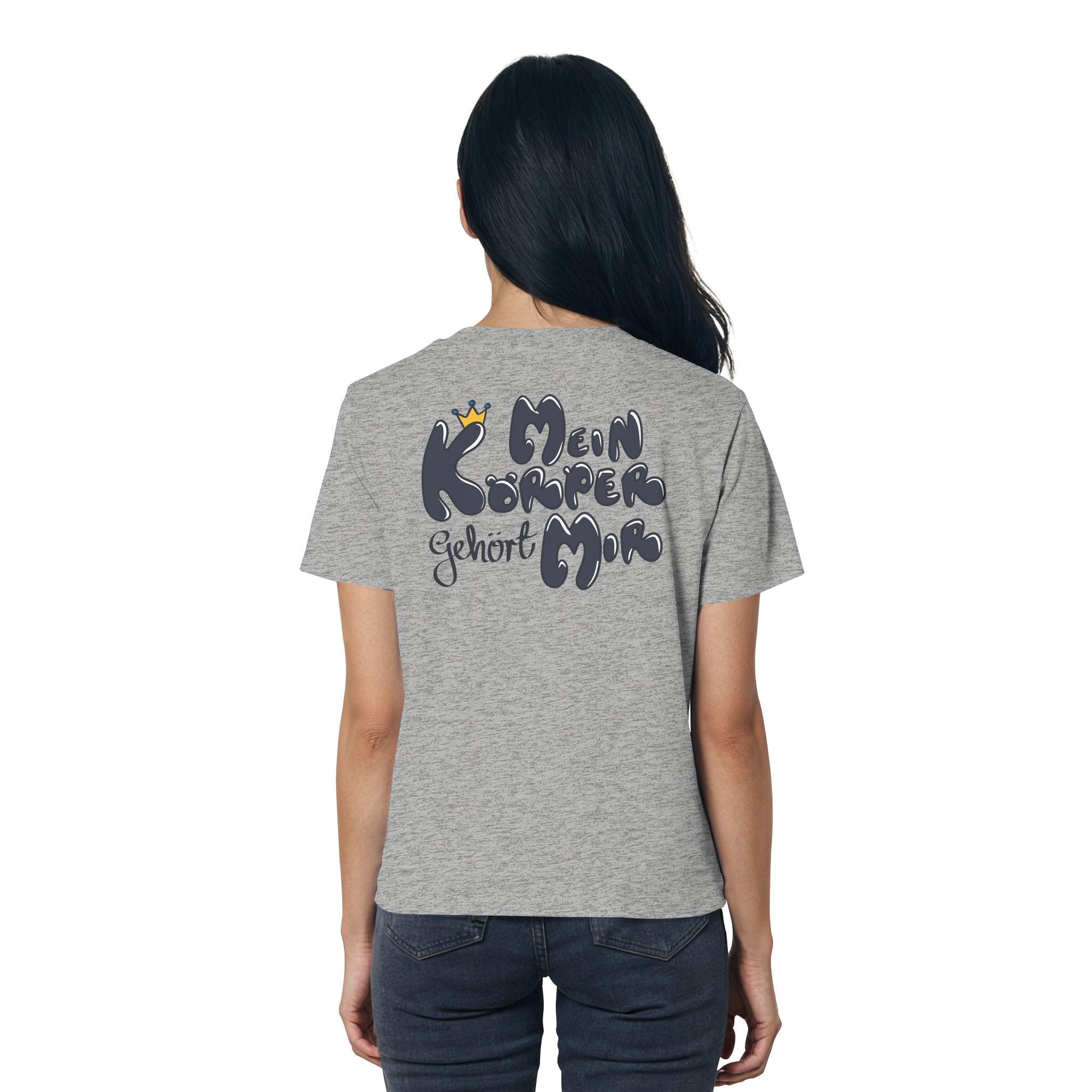 Mein Körper gehört mir "Schwarze Edition" Backprint - Ladies Organic Shirt