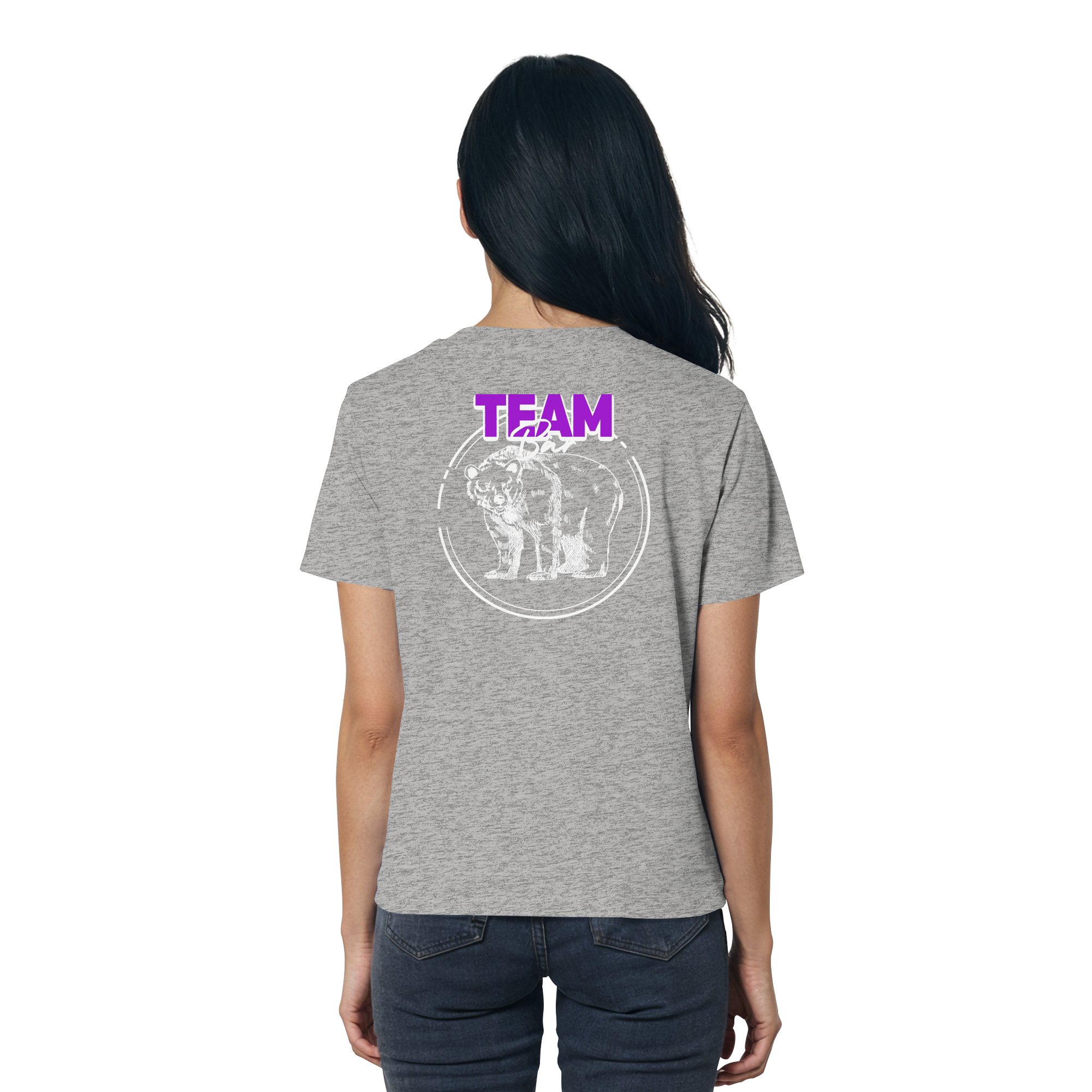 Team Bär Backprint (weiß) - Ladies Organic Shirt
