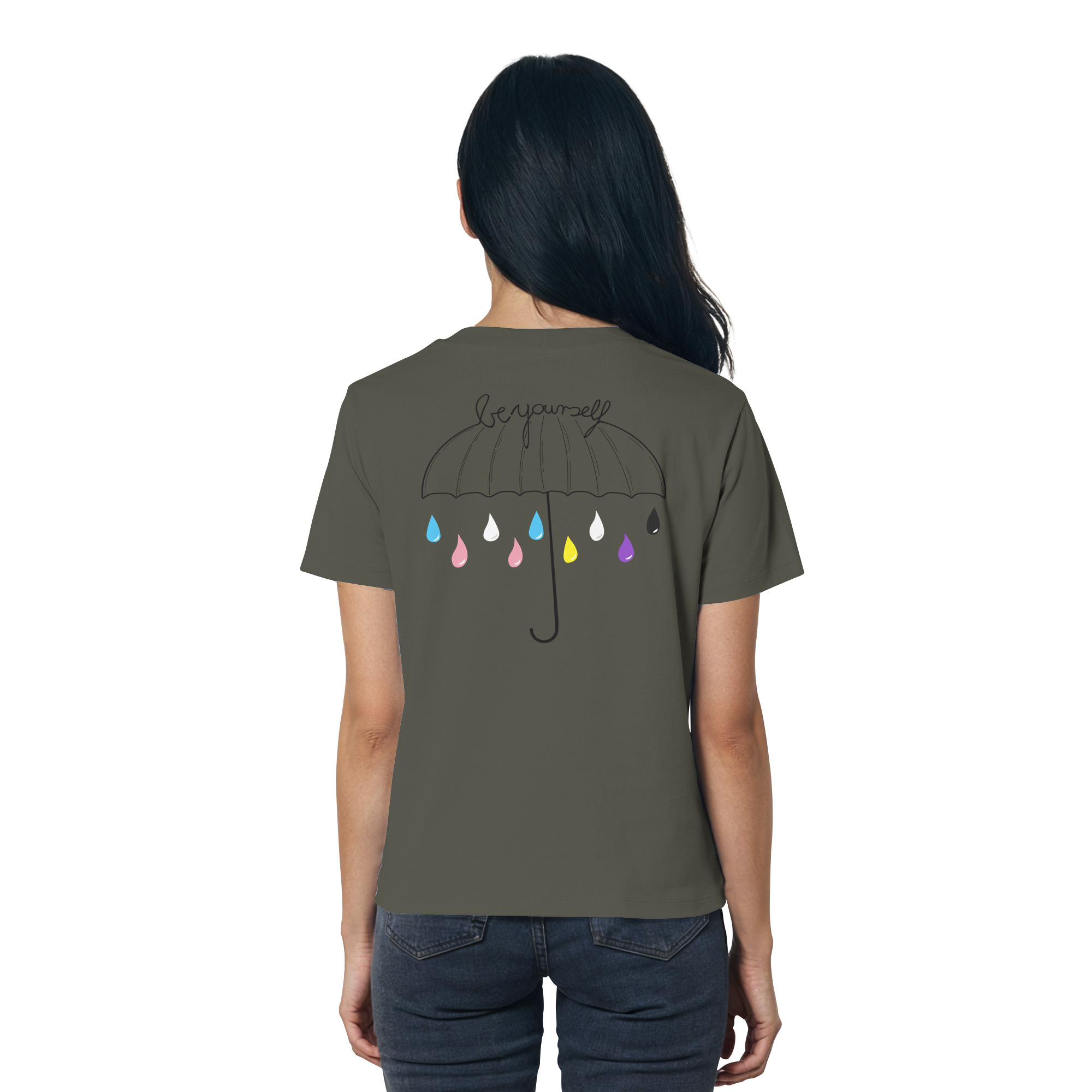 Trans Umbrella Backprint - Ladies Organic Shirt