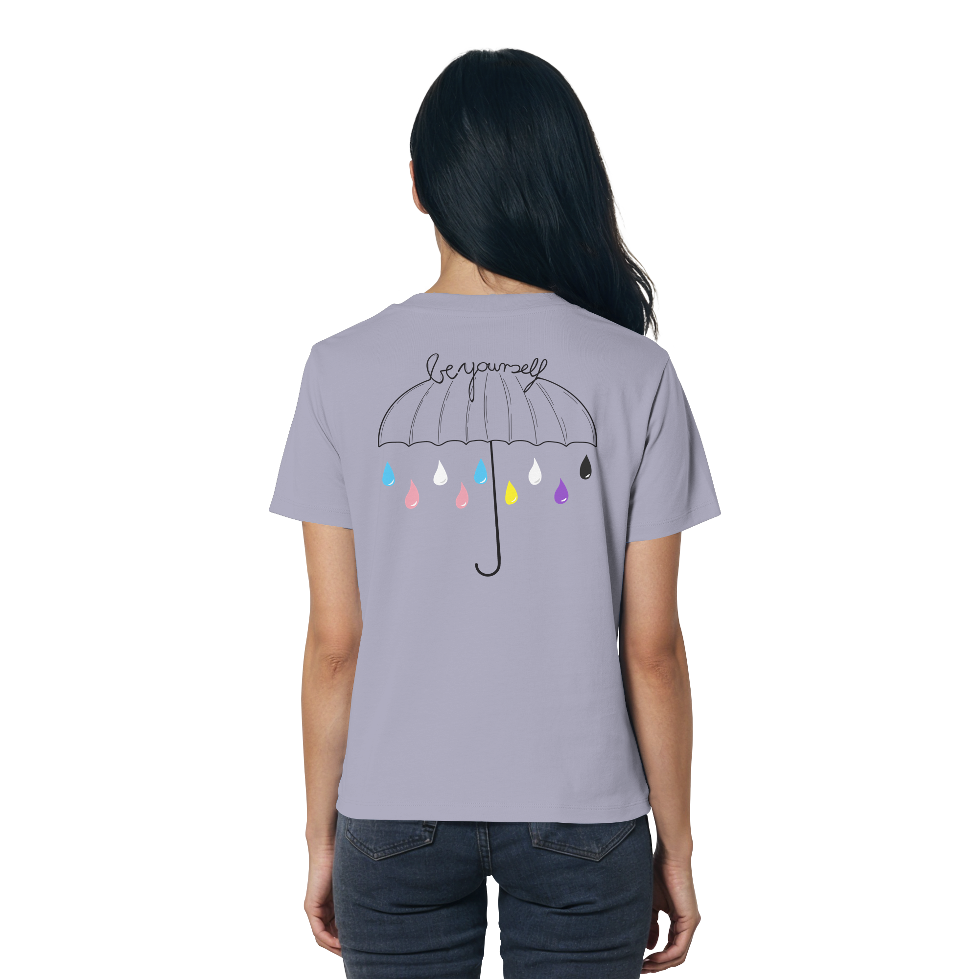 Trans Umbrella Backprint - Ladies Organic Shirt
