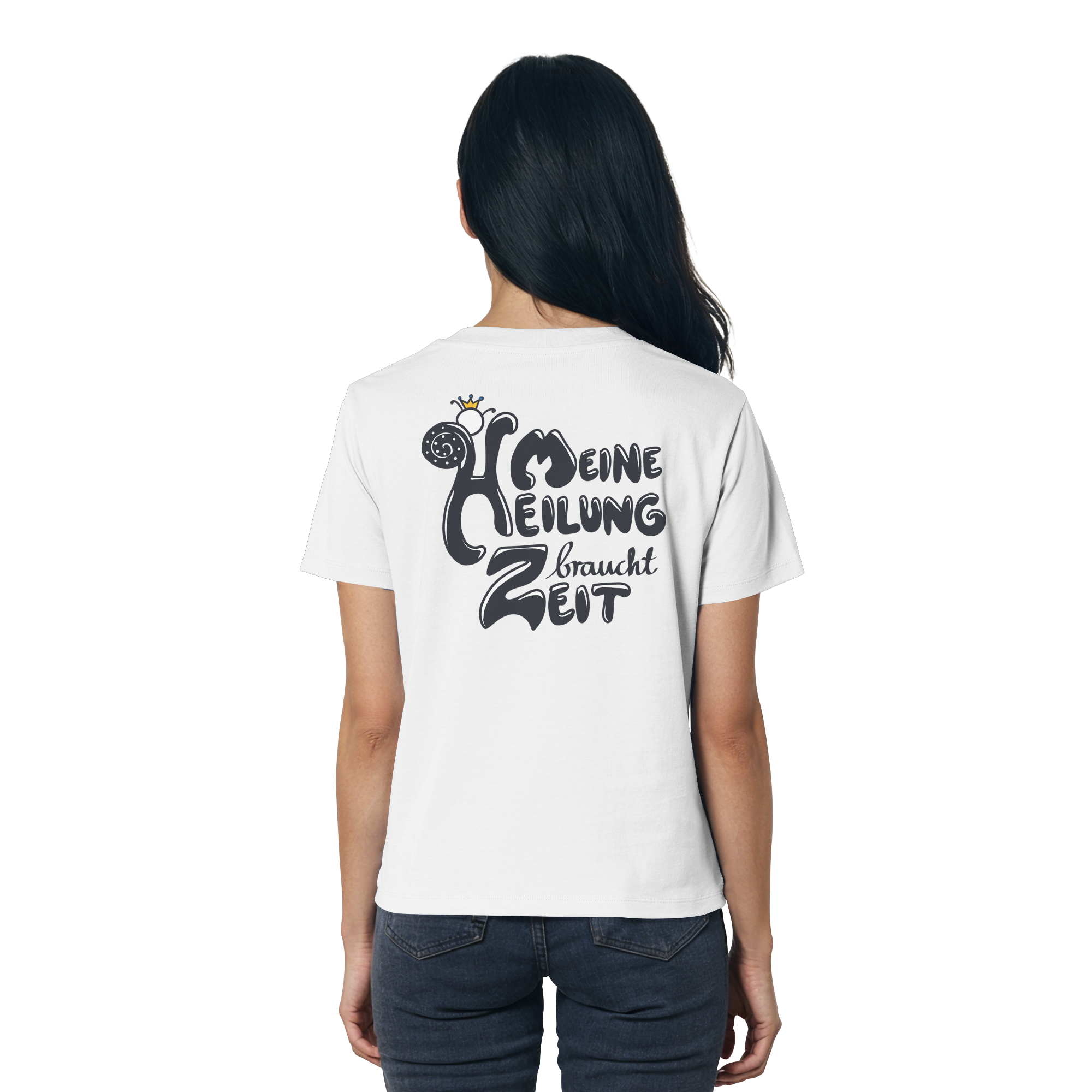 Meine Heilung braucht Zeit "Schwarze Edition" Backprint - Ladies Organic Shirt