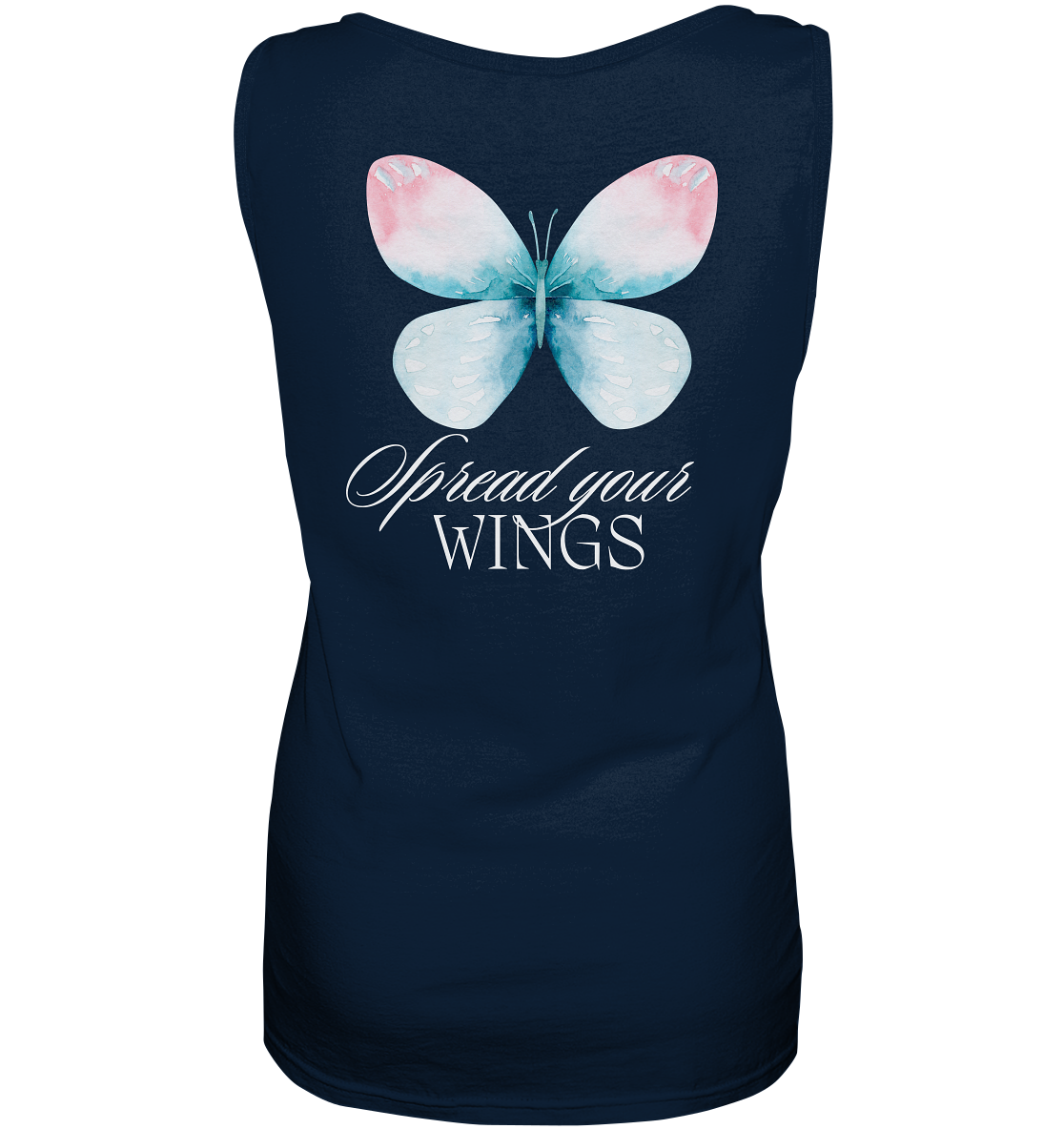 Spread your Wings (weiße Schrift) Backprint - Ladies Tank-Top