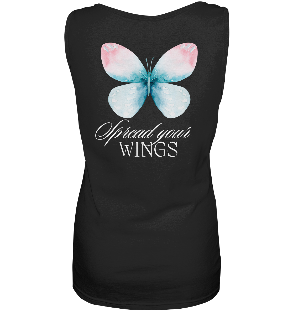 Spread your Wings (weiße Schrift) Backprint - Ladies Tank-Top