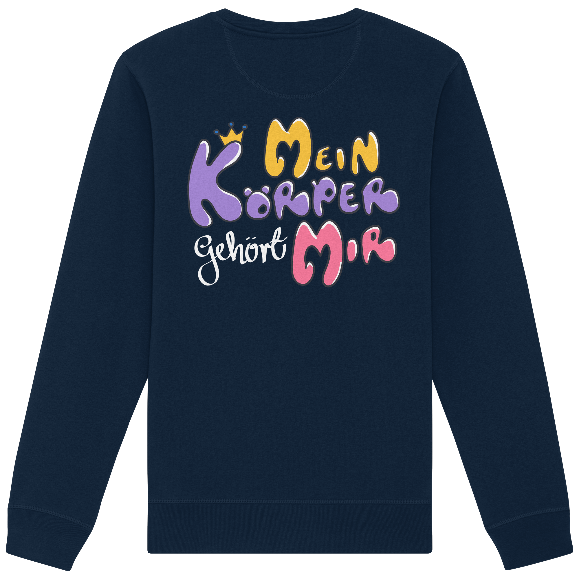 Survivor Queens Logo mit "Mein Körper gehört mir" Backprint (dunkel) - Organic Basic Unisex Sweatshirt