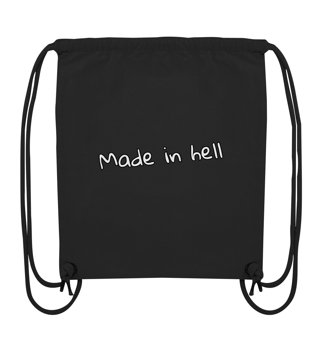 made in hell "Regenbogen Flammen Edition" Backprint - Organic Gym-Bag