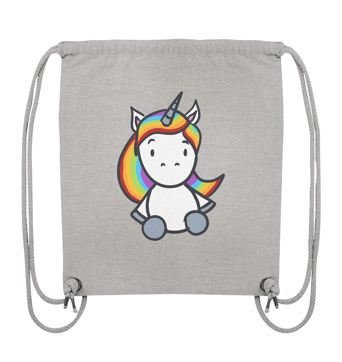 Schwarz Weiß wird Regenbogen Farben Backprint (hell) - Organic Gym-Bag