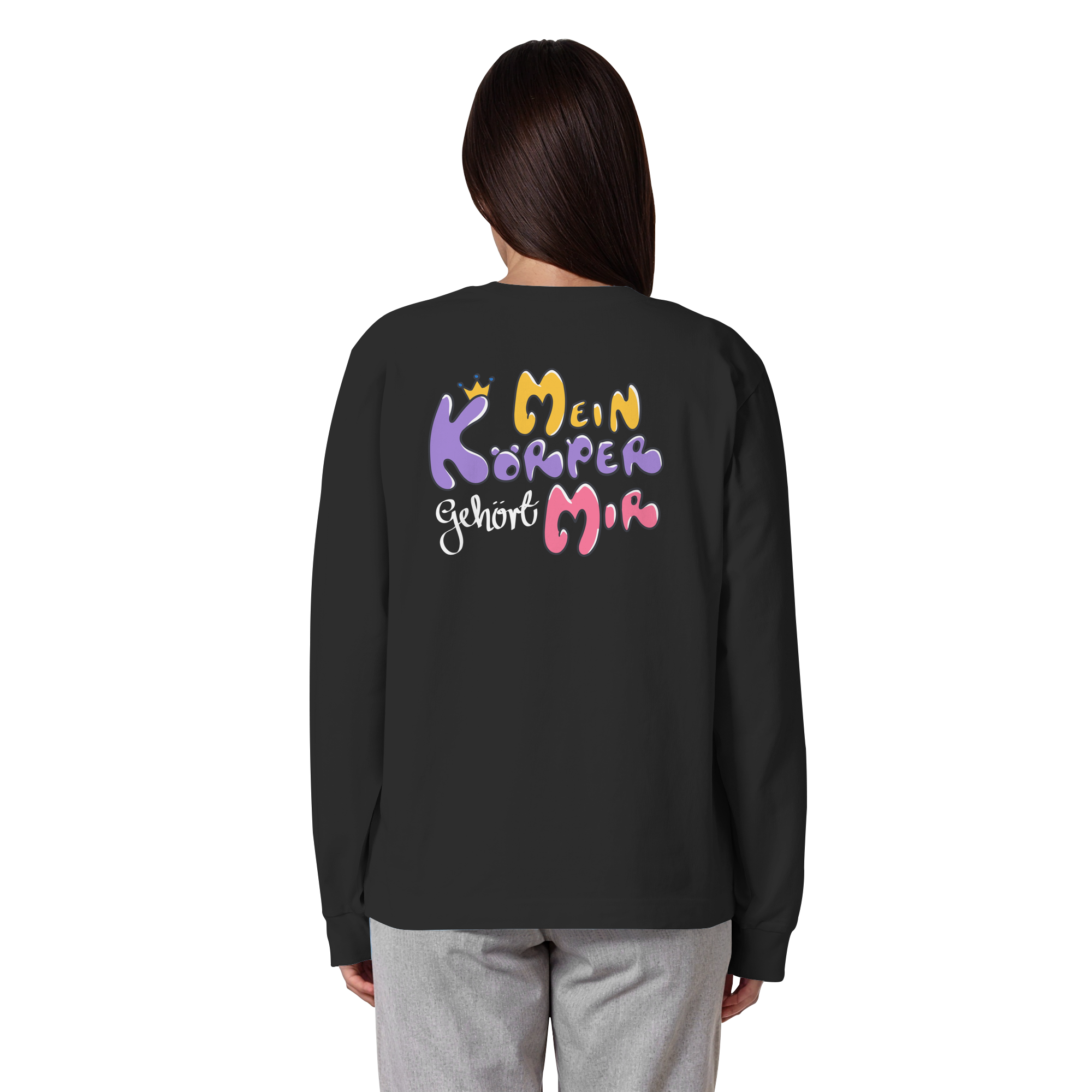 Mein Körper gehört mir "Bunte Edition" Backprint - Organic Heavy Oversized Longsleeve T-Shirt