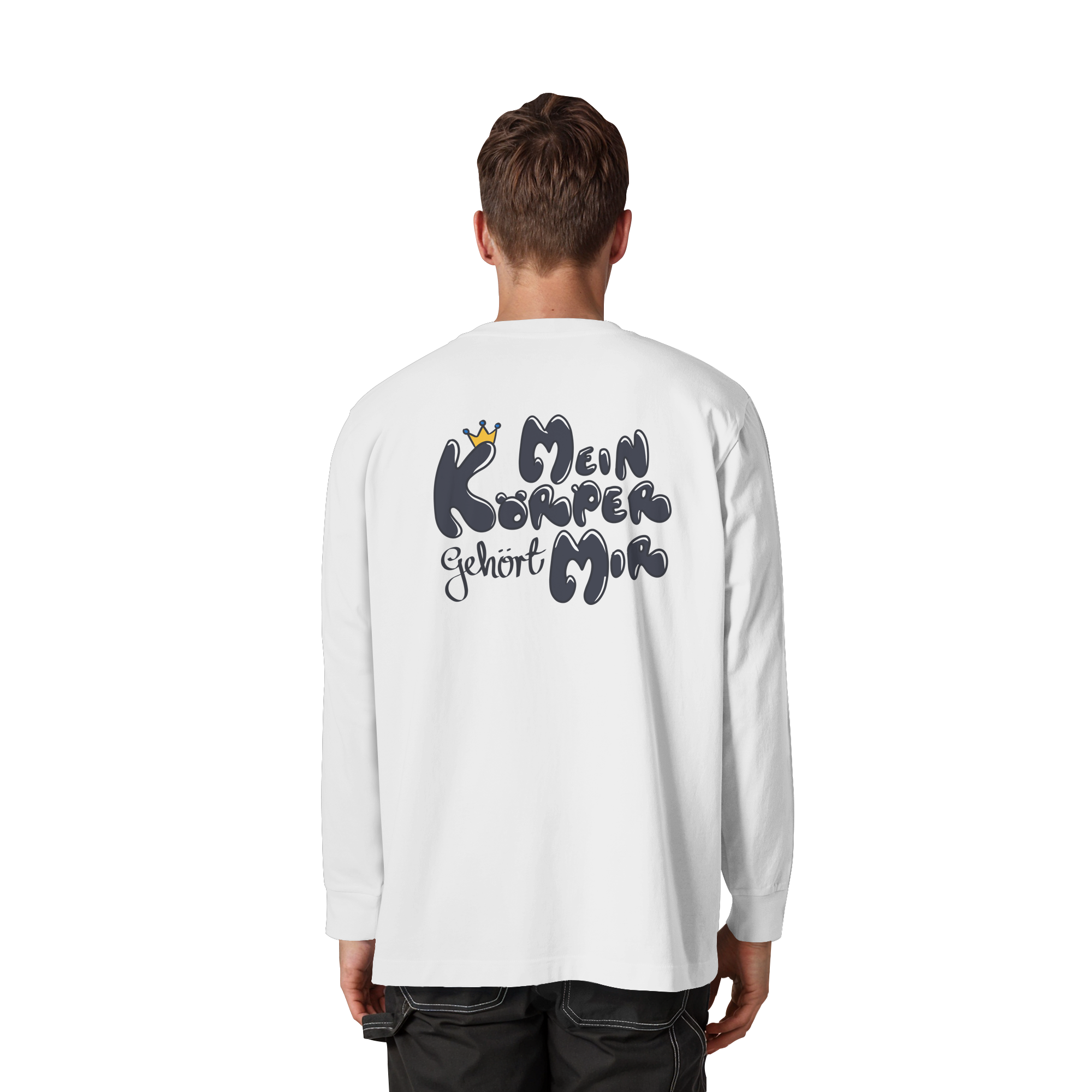Mein Körper gehört mir "Schwarze Edition" Backprint - Organic Heavy Oversized Longsleeve T-Shirt