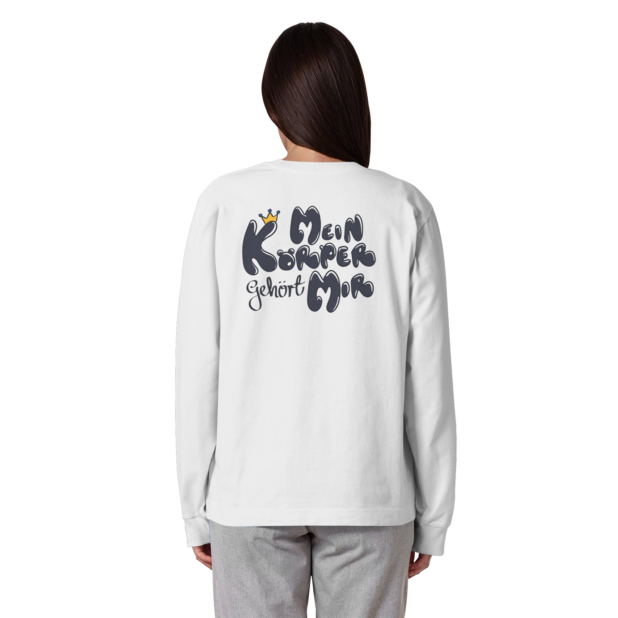 Mein Körper gehört mir "Schwarze Edition" Backprint - Organic Heavy Oversized Longsleeve T-Shirt