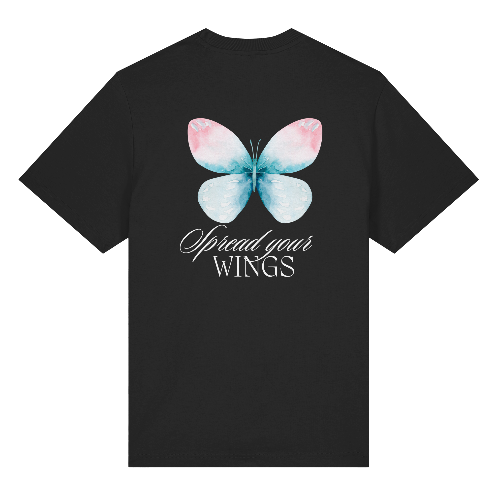 Spread your Wings (weiße Schrift) Backprint - Organic Heavy Shirt