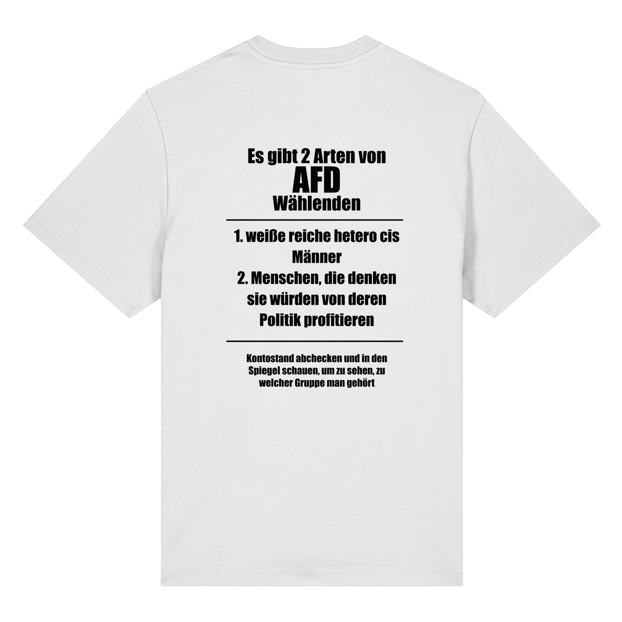 Es gibt 2 Arten von AfD Wählenden Backprint (hell) - Organic Heavy Shirt
