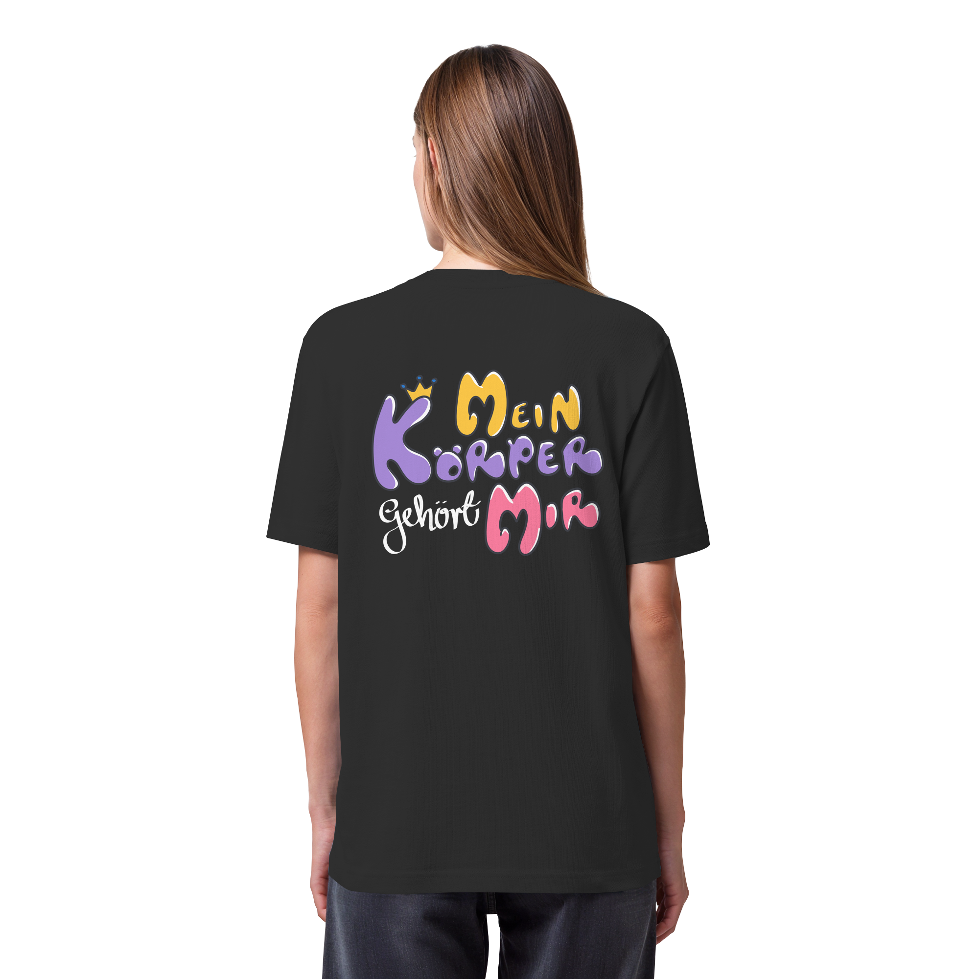 Mein Körper gehört mir "Bunte Edition" Backprint - Organic Heavy T-Shirt
