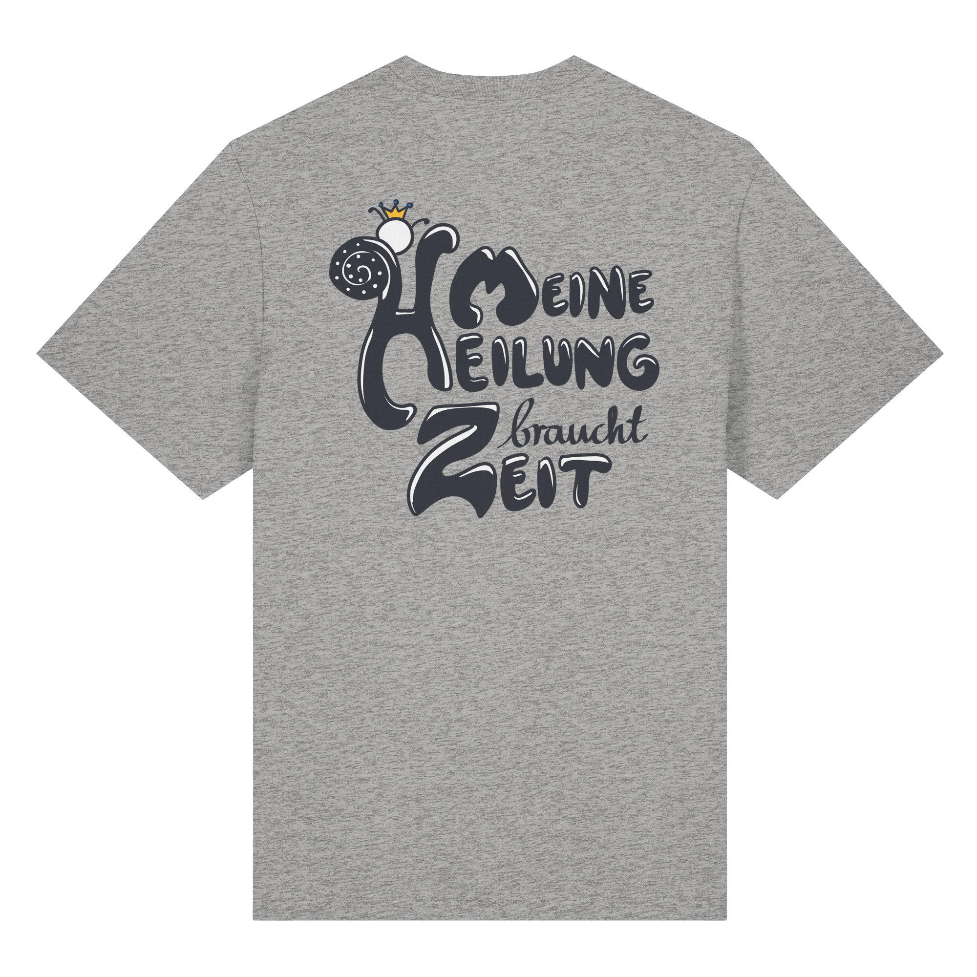 Meine Heilung braucht Zeit "Schwarze Edition" Backprint - Organic Heavy T-Shirt