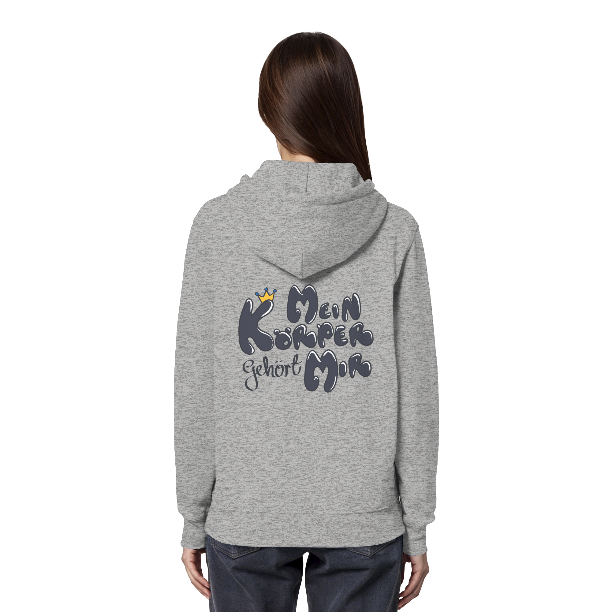 Mein Körper gehört mir "Schwarze Edition" Backprint - Organic Hoodie