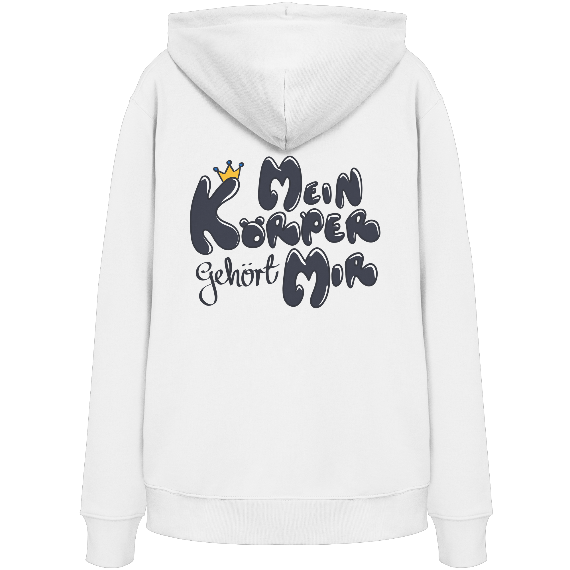 Mein Körper gehört mir "Schwarze Edition" Backprint - Organic Hoodie