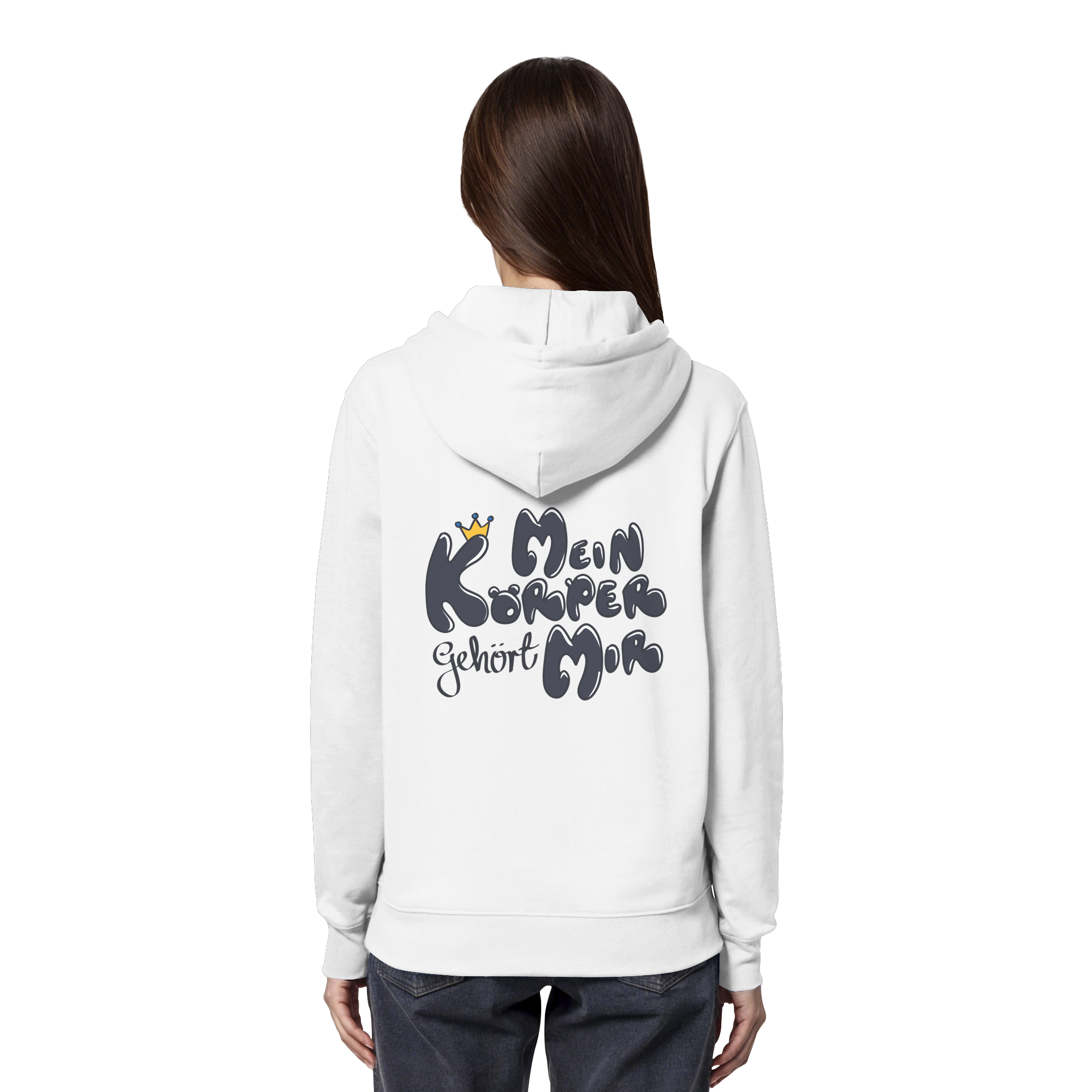 Mein Körper gehört mir "Schwarze Edition" Backprint - Organic Hoodie