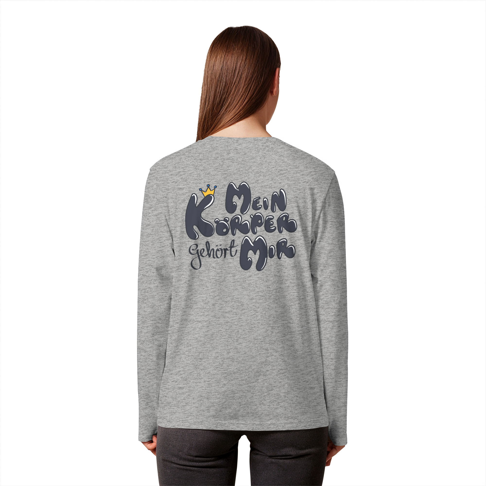 Mein Körper gehört mir "Schwarze Edition" Backprint - Organic Longsleeve T-Shirt