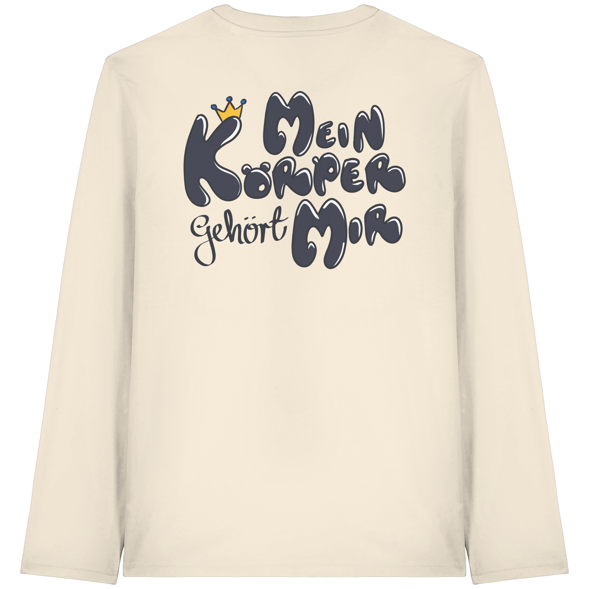 Mein Körper gehört mir "Schwarze Edition" Backprint - Organic Longsleeve T-Shirt