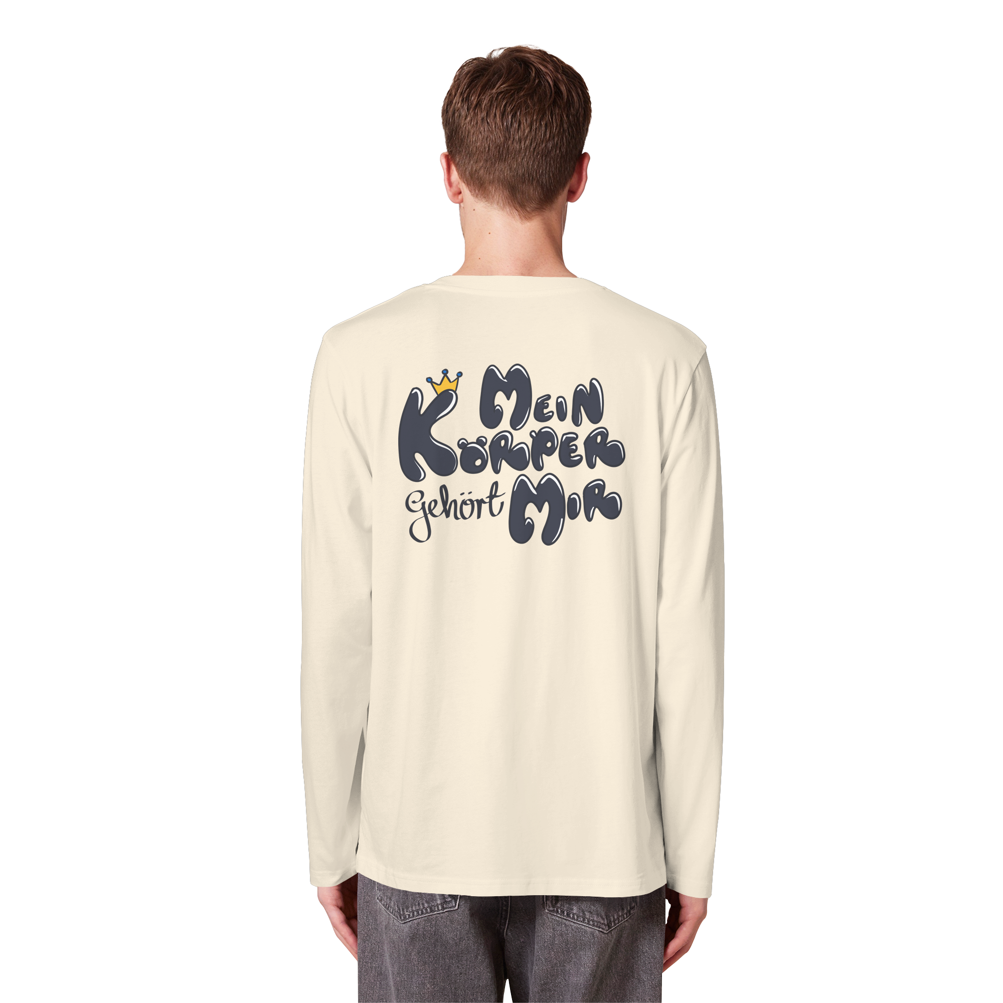 Mein Körper gehört mir "Schwarze Edition" Backprint - Organic Longsleeve T-Shirt