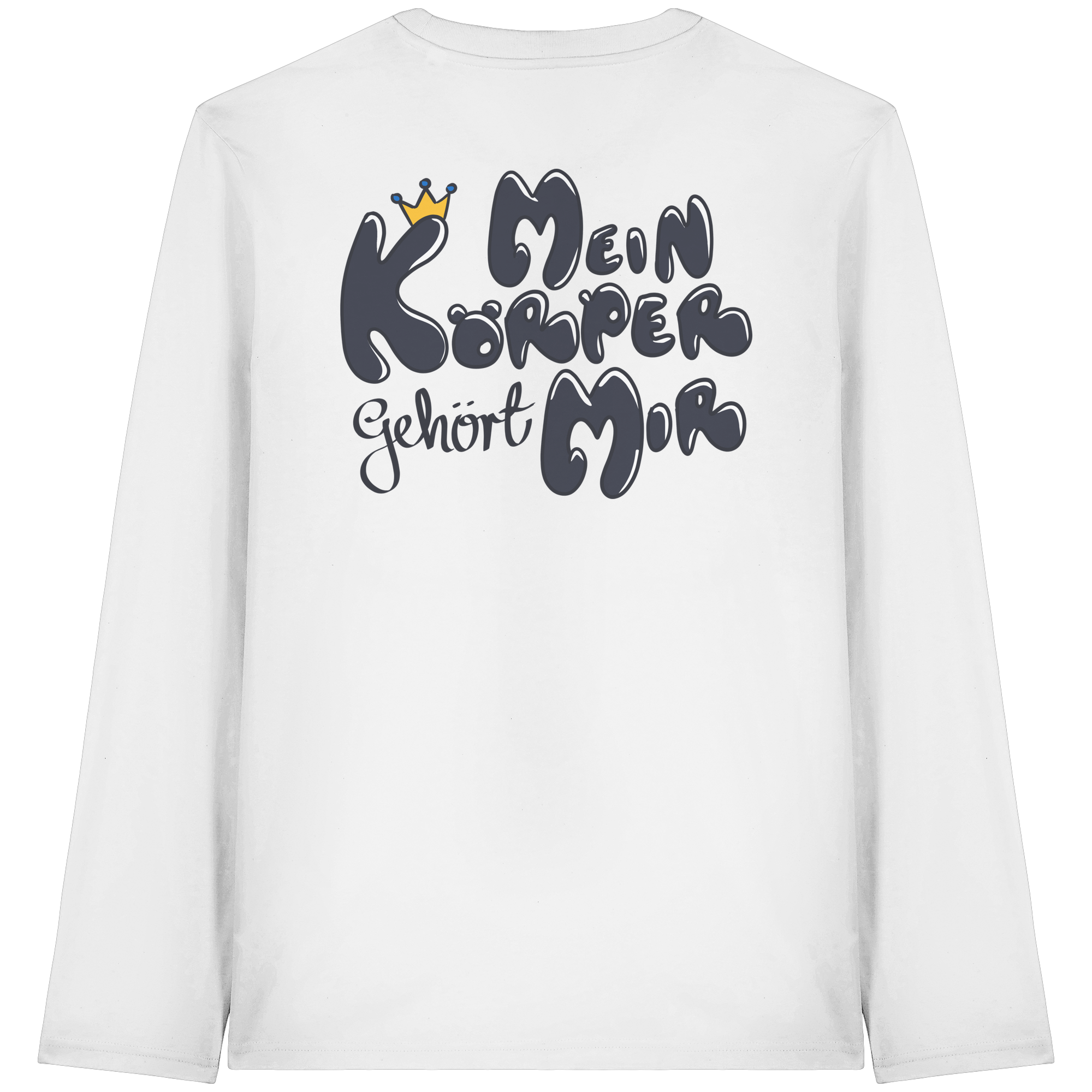 Mein Körper gehört mir "Schwarze Edition" Backprint - Organic Longsleeve T-Shirt