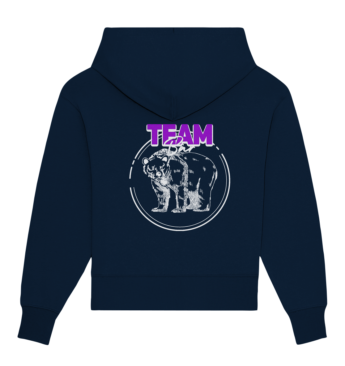 Team Bär Backprint (weiß) - Organic Oversize Hoodie
