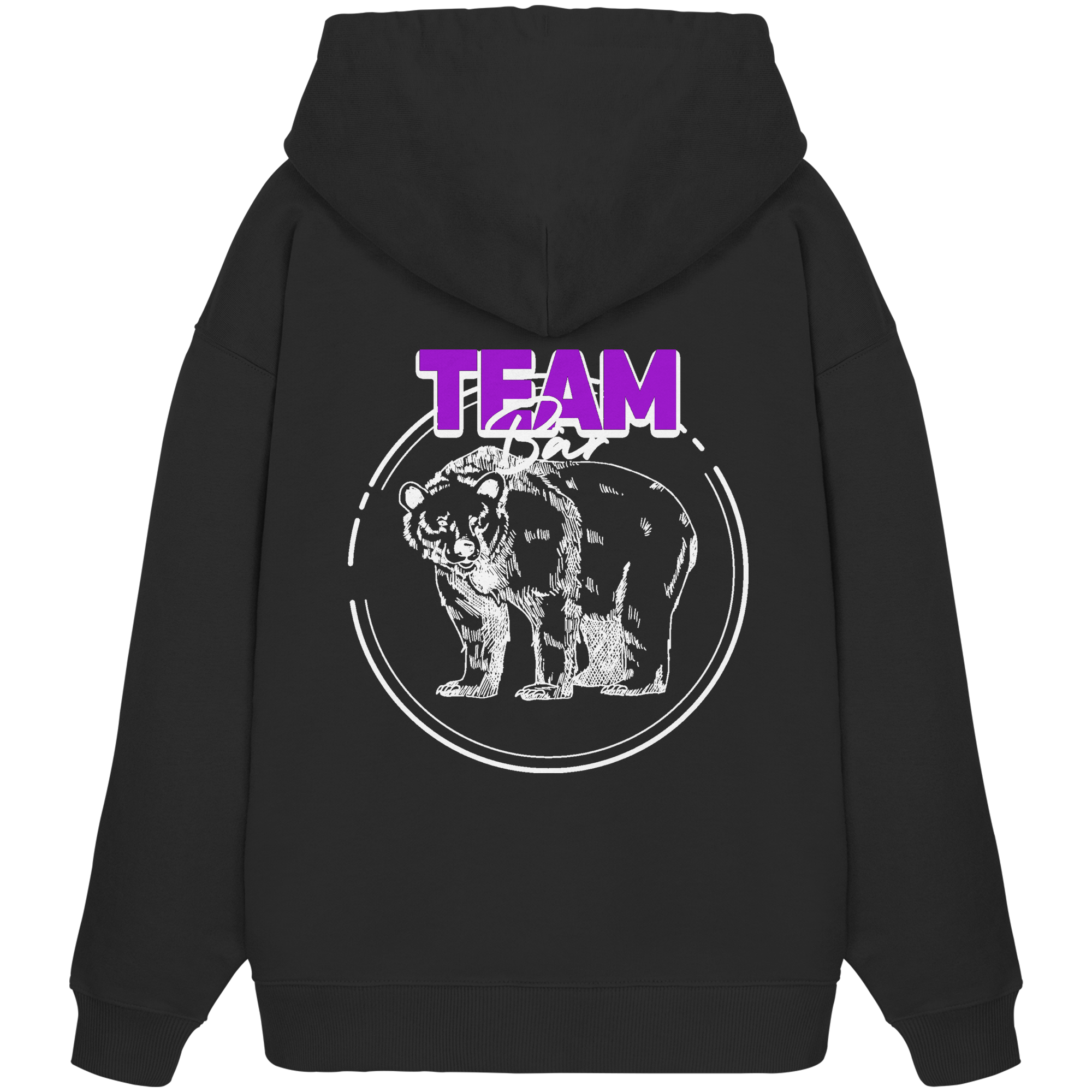 Team Bär Backprint (weiß) - Organic Oversize Hoodie