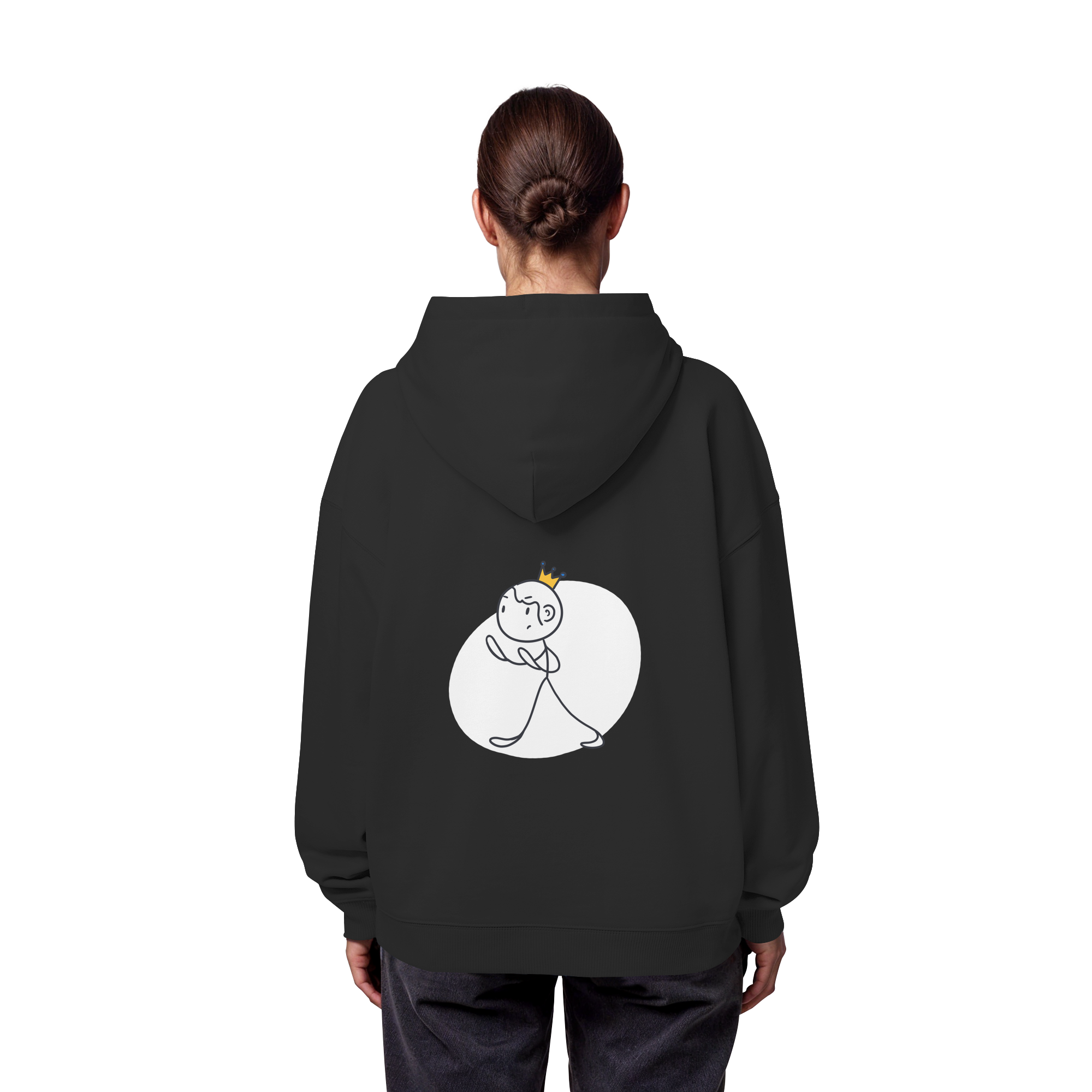 Survivor Queens Logo "Schriftzug Edition" mit Seelenmännchen "Selbstverteidigung Edition" Backprint (dunkel) - Organic Oversize Hoodie