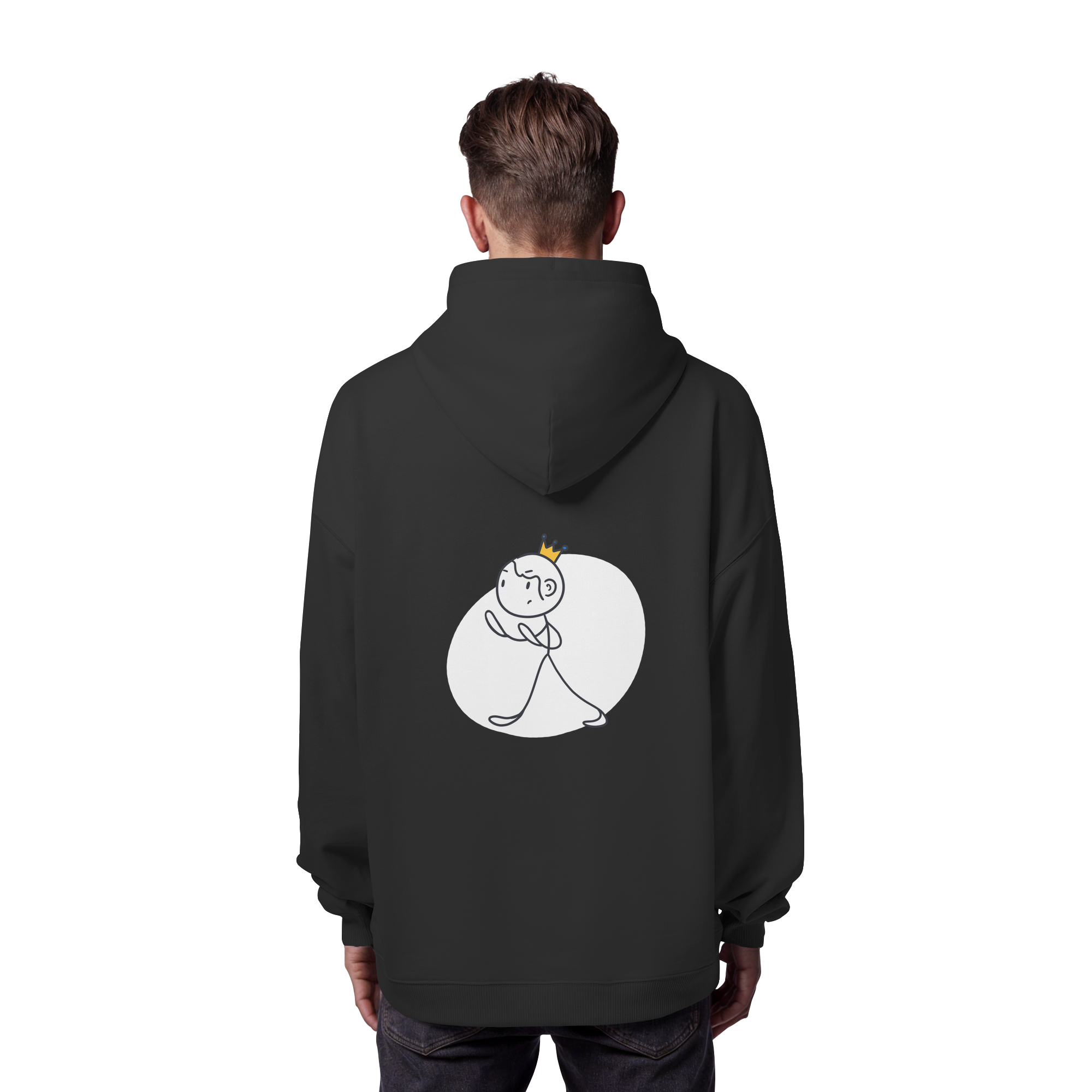 Survivor Queens Logo "Schriftzug Edition" mit Seelenmännchen "Selbstverteidigung Edition" Backprint (dunkel) - Organic Oversize Hoodie