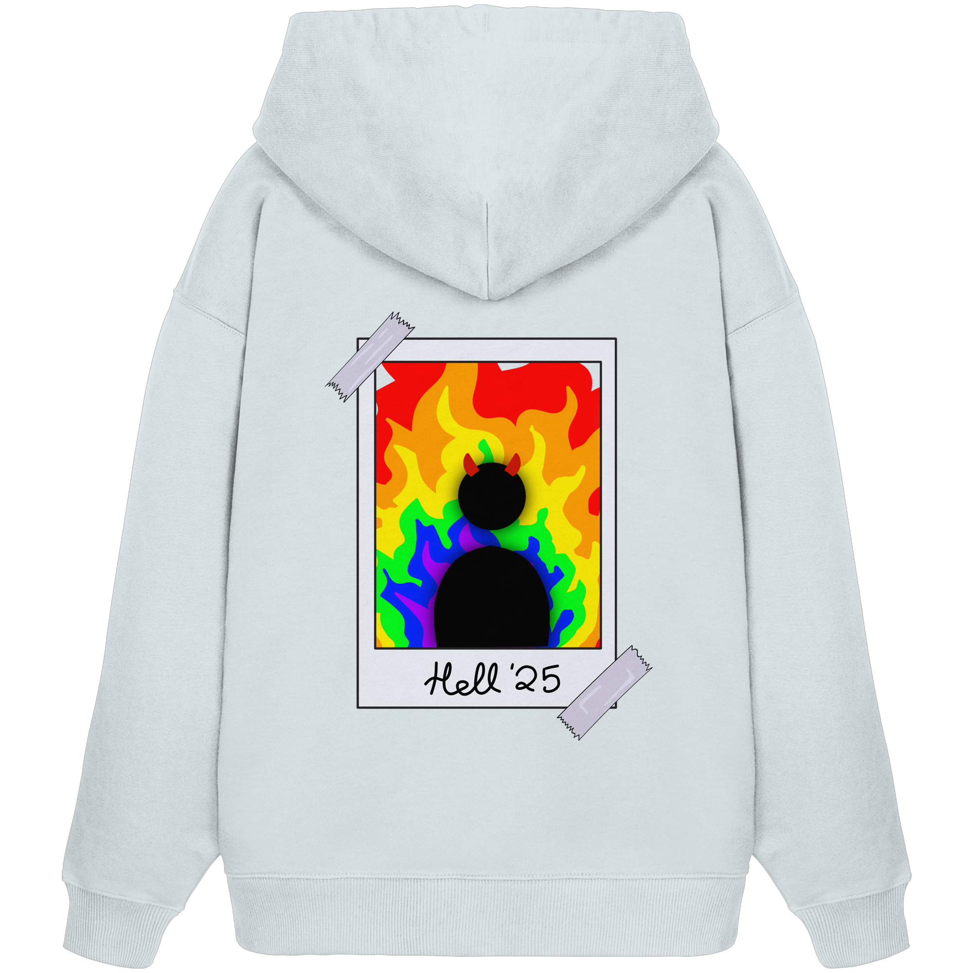 Queer in Hell '25 Backprint - Organic Oversize Hoodie
