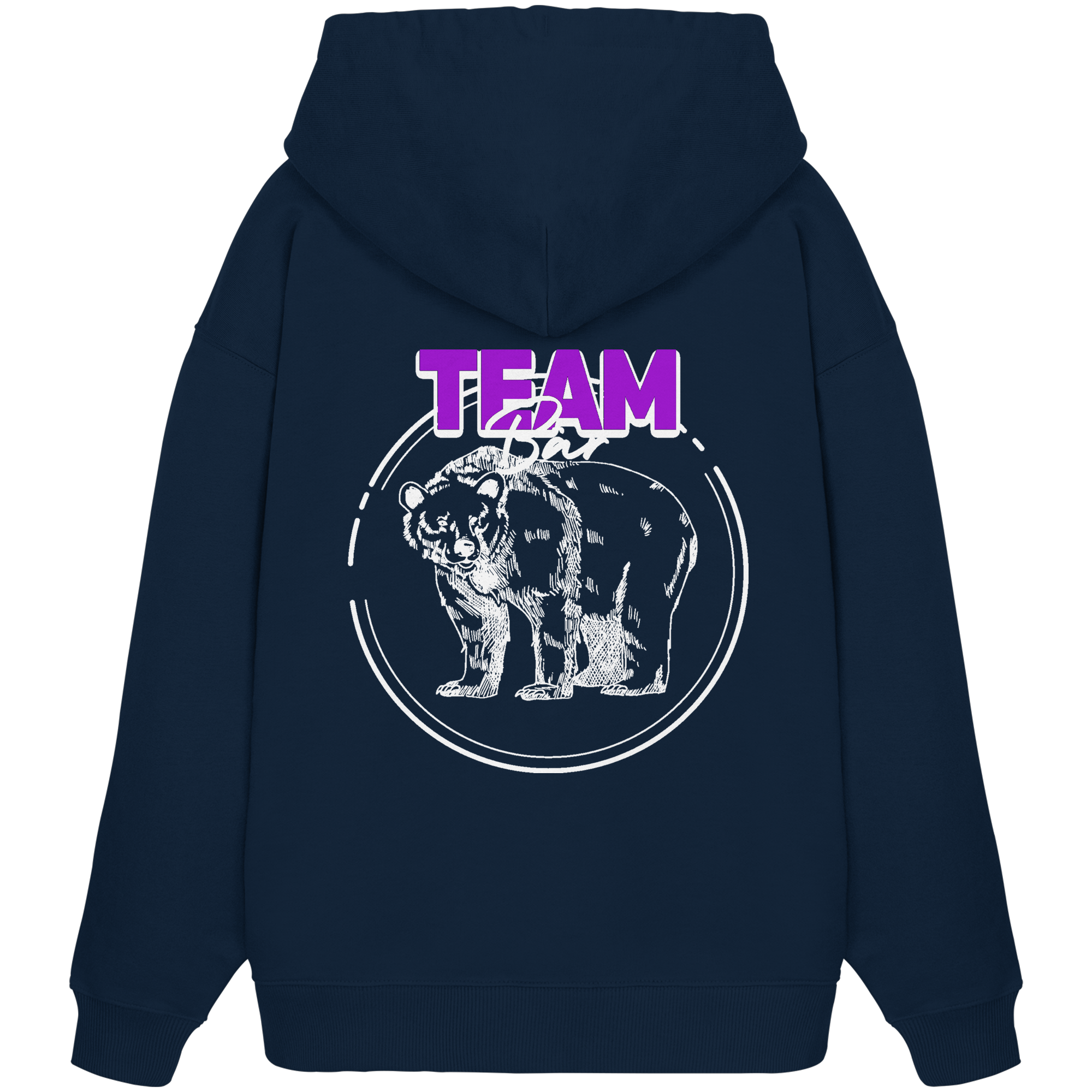 Team Bär Backprint (weiß) - Organic Oversize Hoodie