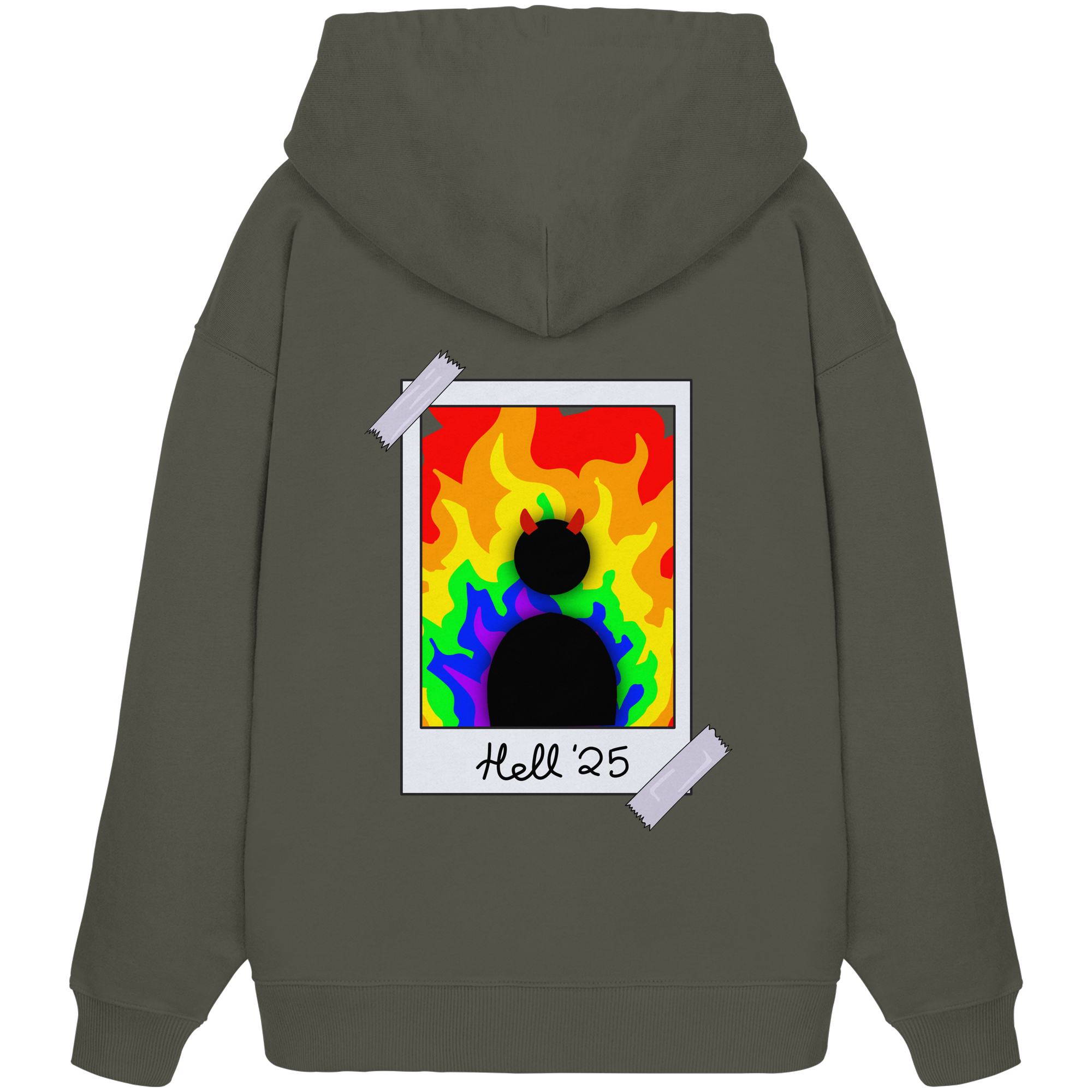 Queer in Hell '25 Backprint - Organic Oversize Hoodie