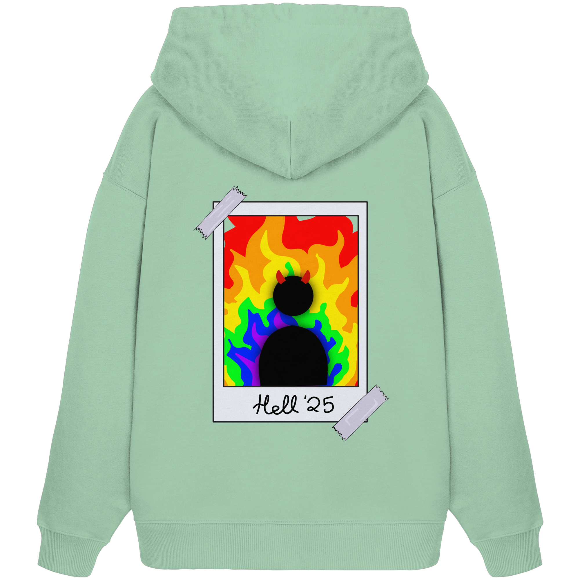 Queer in Hell '25 Backprint - Organic Oversize Hoodie