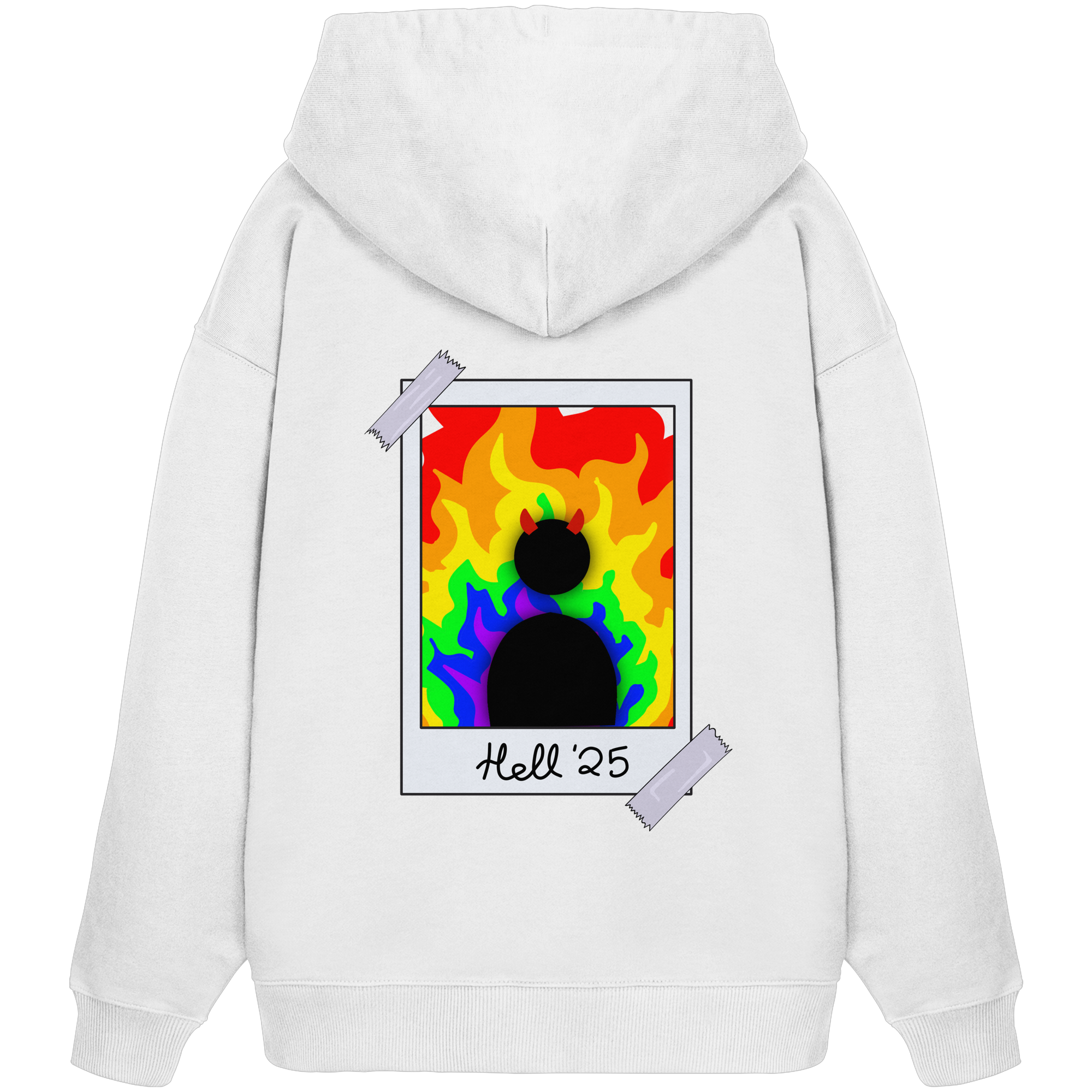 Queer in Hell '25 Backprint - Organic Oversize Hoodie