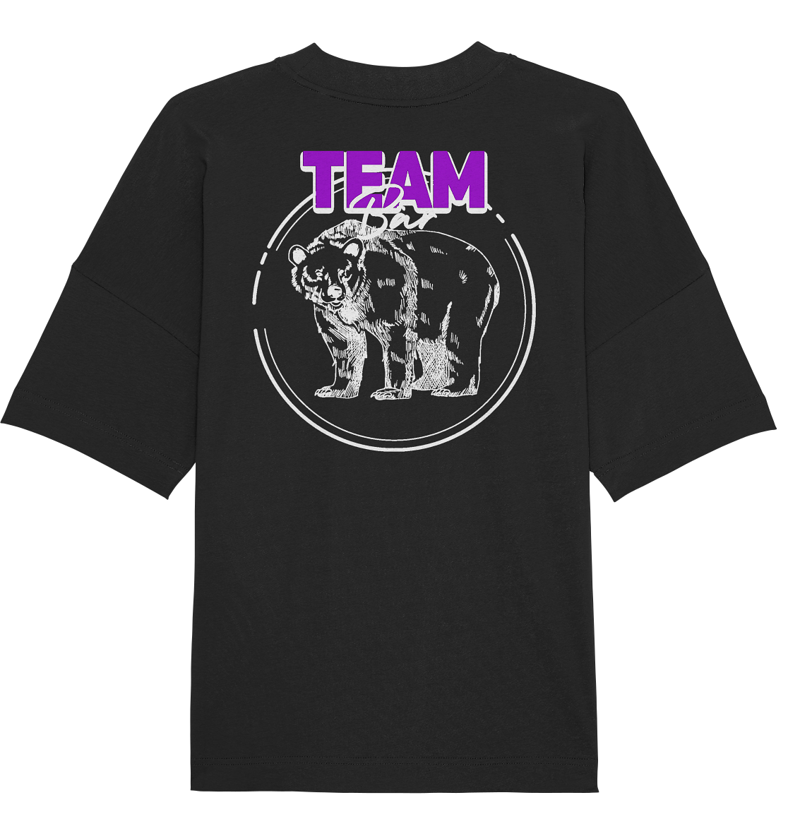 Team Bär Backprint (weiß) - Organic Oversize Shirt