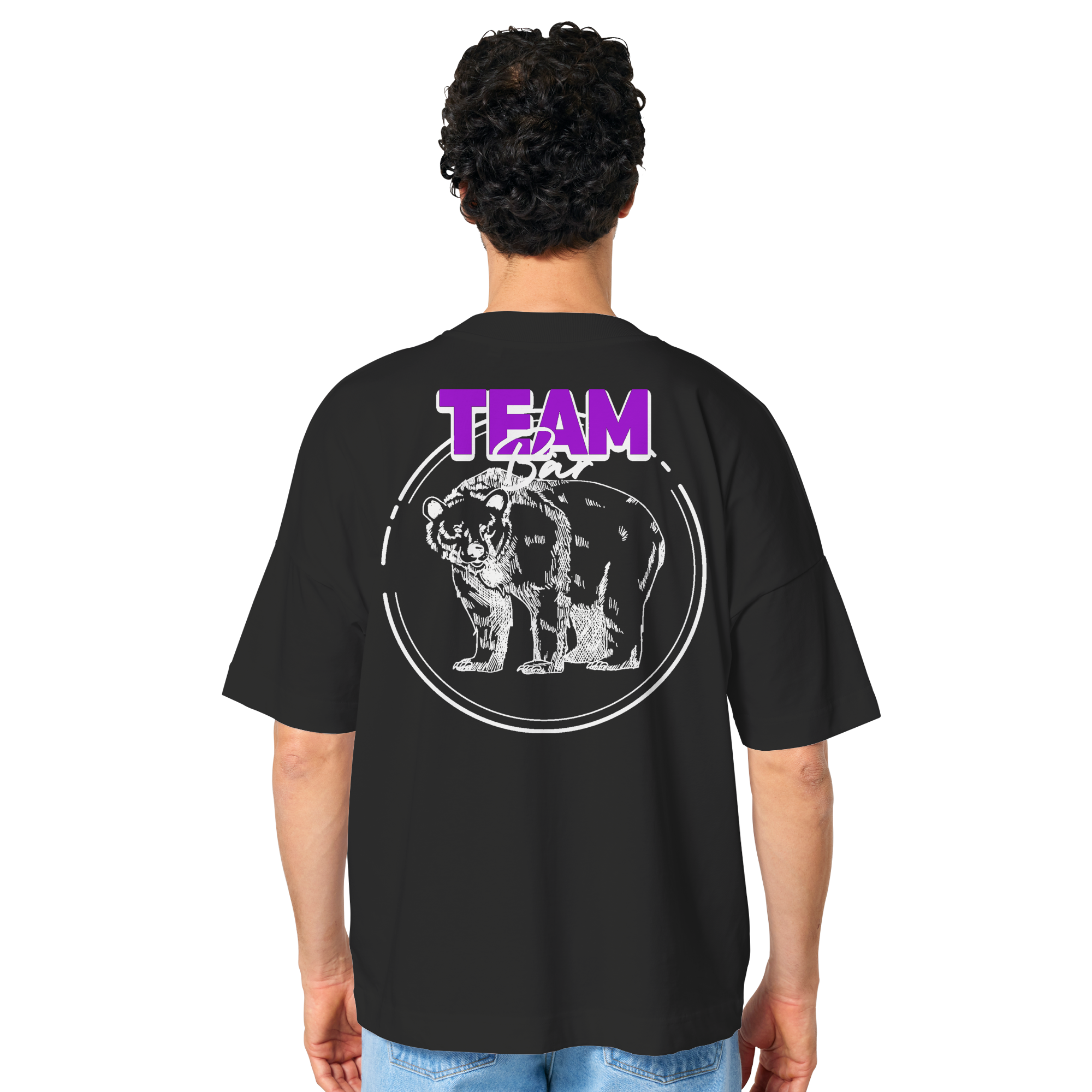 Team Bär Backprint (weiß) - Organic Oversize Shirt