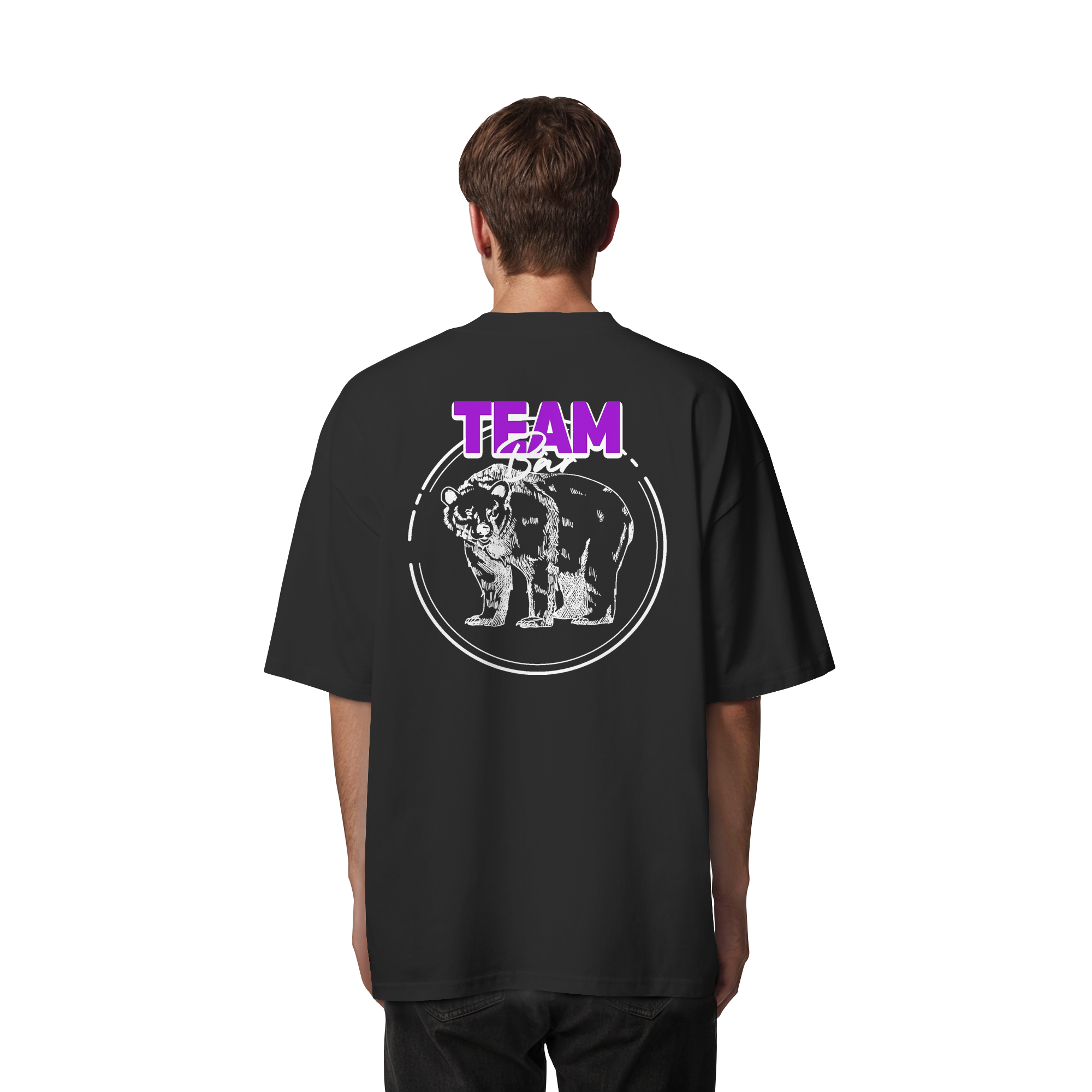 Team Bär Backprint (weiß) - Organic Oversize Shirt