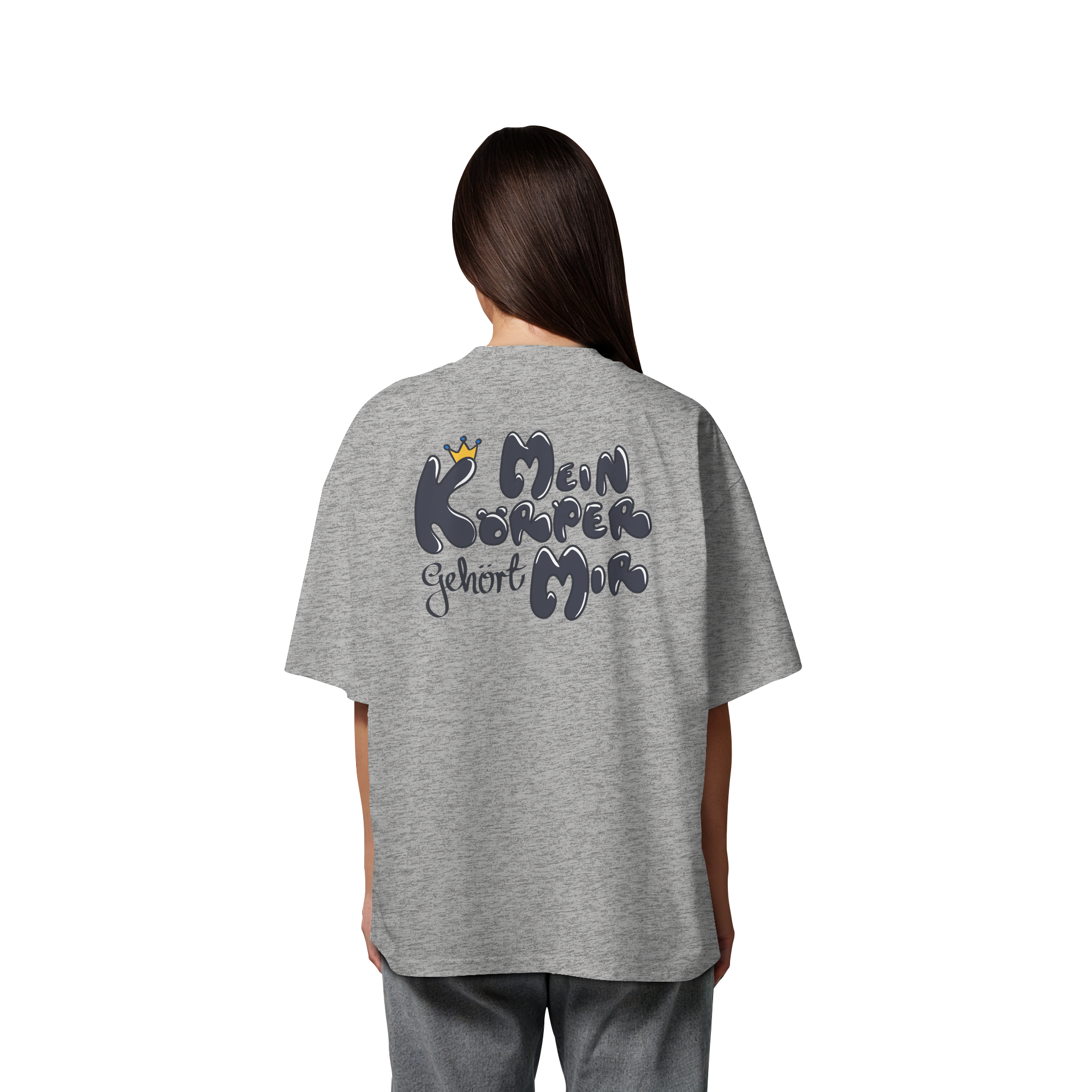 Mein Körper gehört mir "Schwarze Edition" Backprint - Organic Oversize Shirt