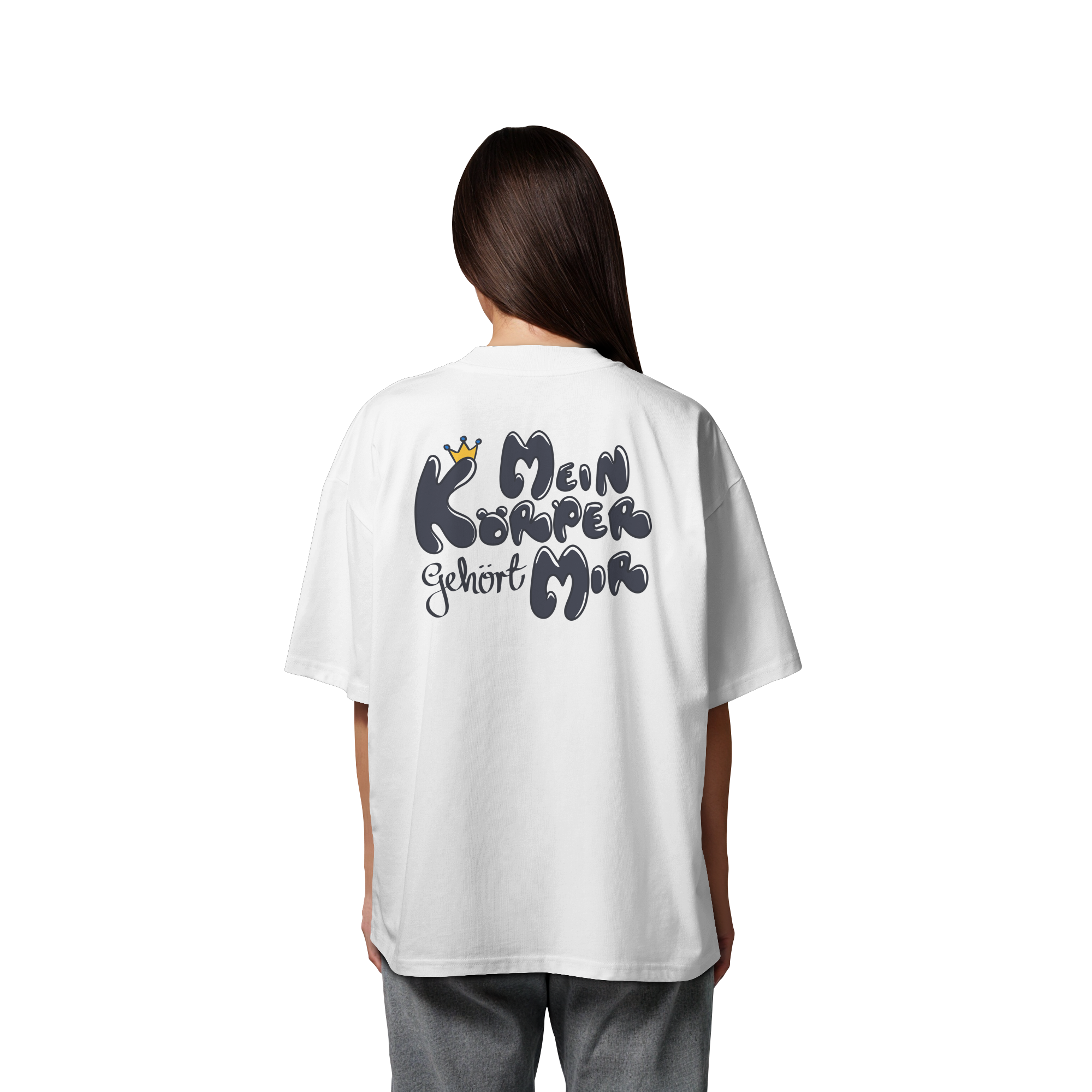Mein Körper gehört mir "Schwarze Edition" Backprint - Organic Oversize Shirt