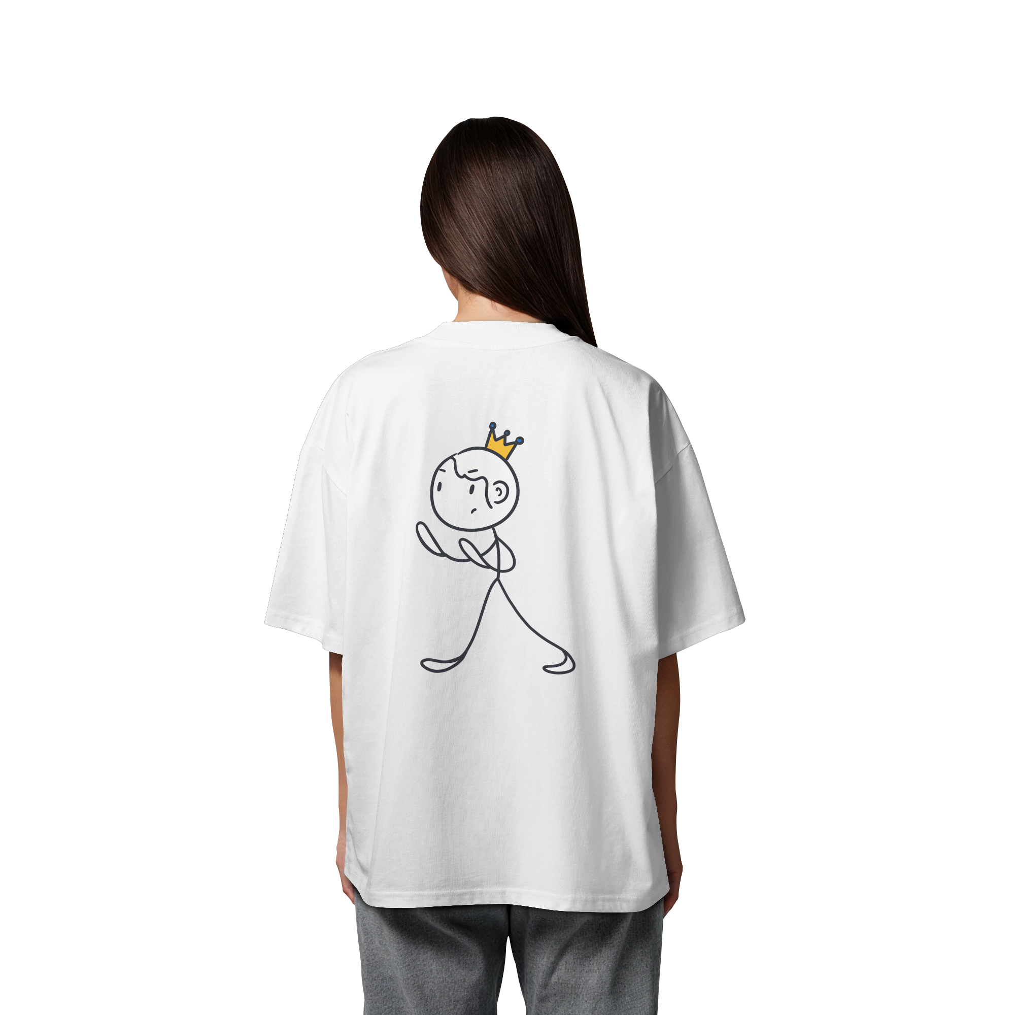 Survivor Queens Logo "Schriftzug Edition" mit Seelenmännchen "Selbstverteidigung Edition" Backprint (hell) - Organic Oversize Shirt