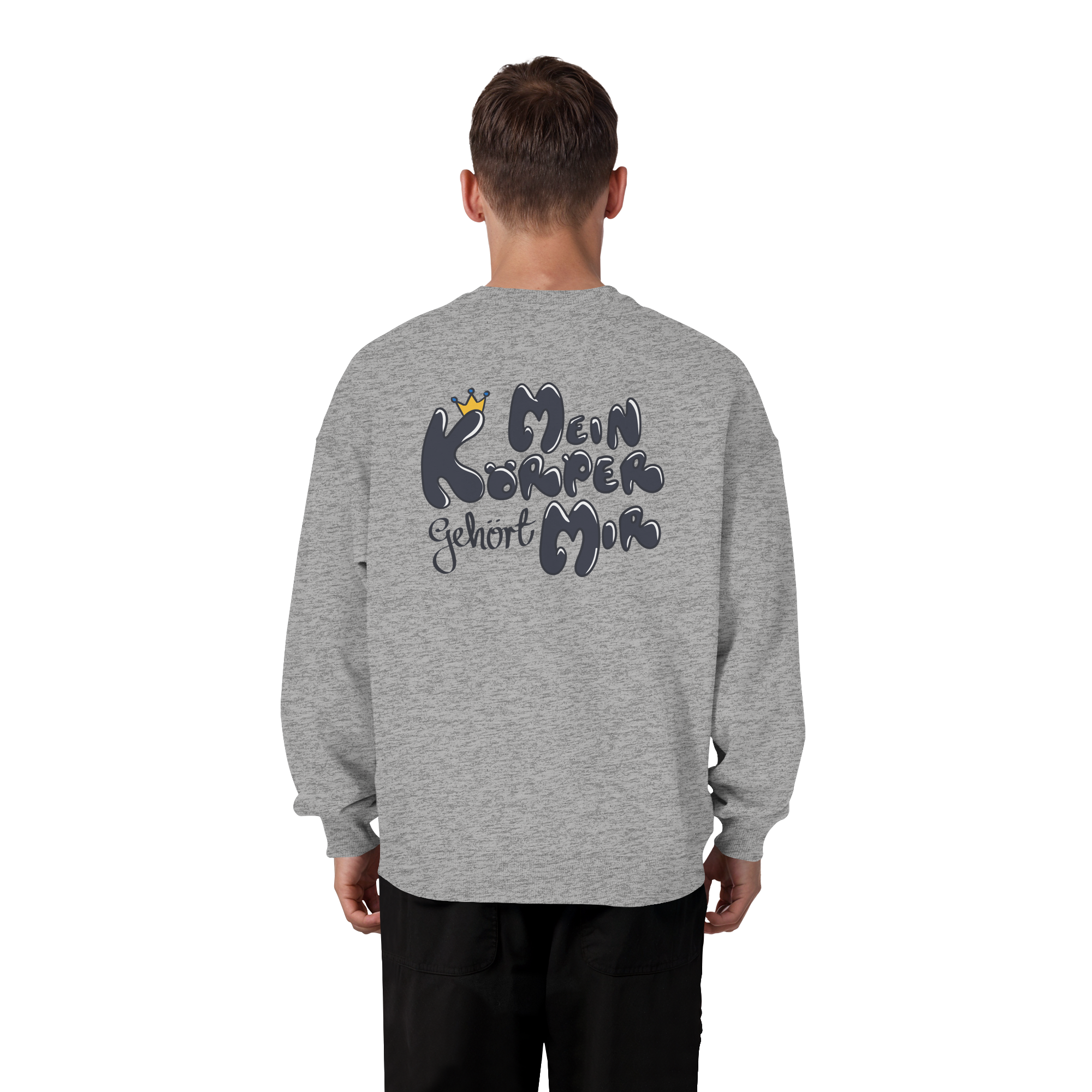 Mein Körper gehört mir "Schwarze Edition" Backprint - Organic Oversize Sweatshirt