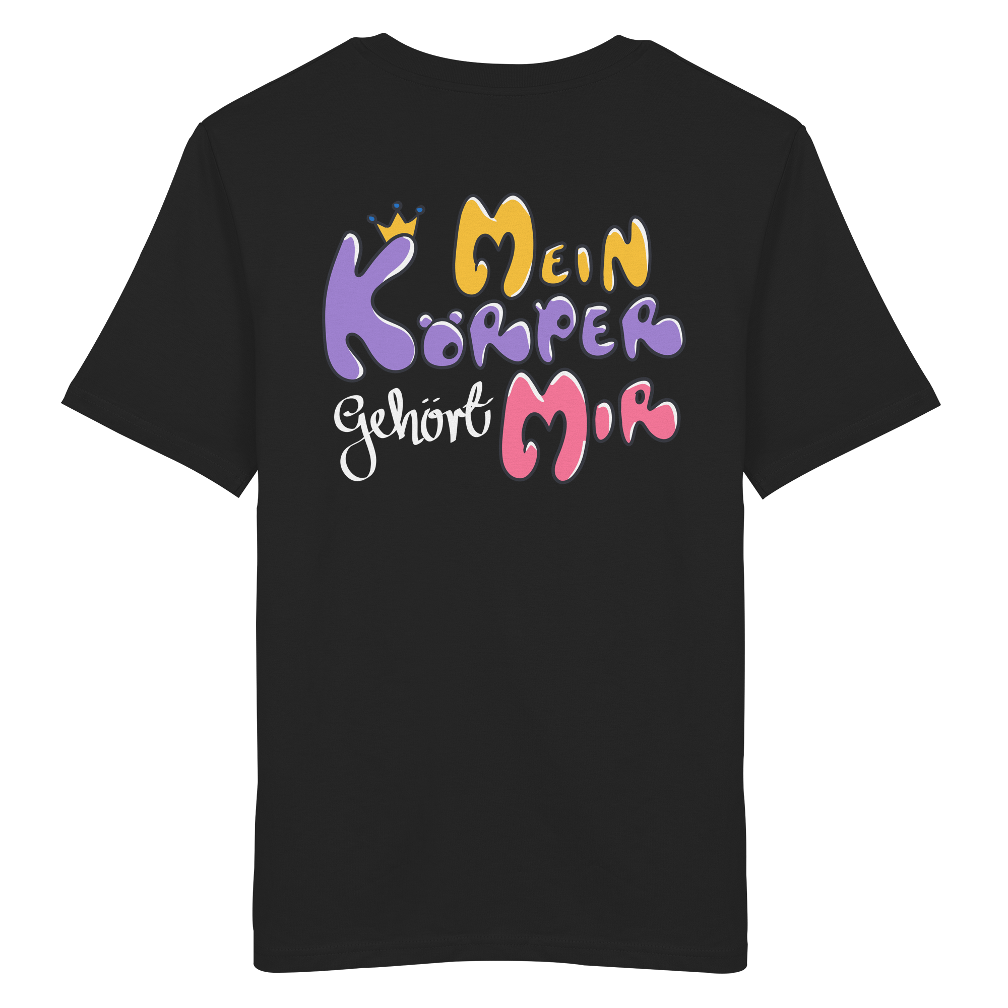 Survivor Queens Logo mit "Mein Körper gehört mir" Backprint (dunkel) - Organic Shirt