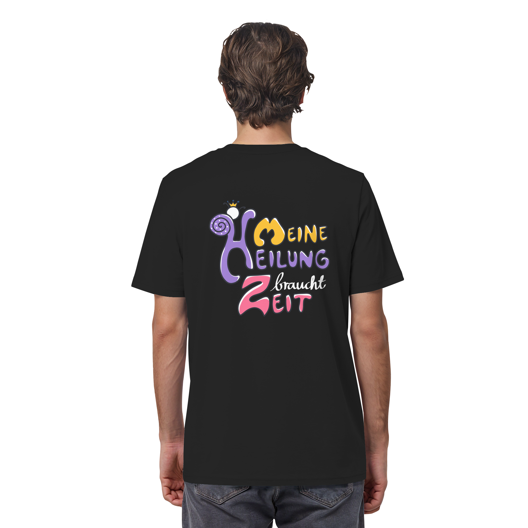 Meine Heilung braucht Zeit "Bunte Edition" Backprint - Organic Shirt